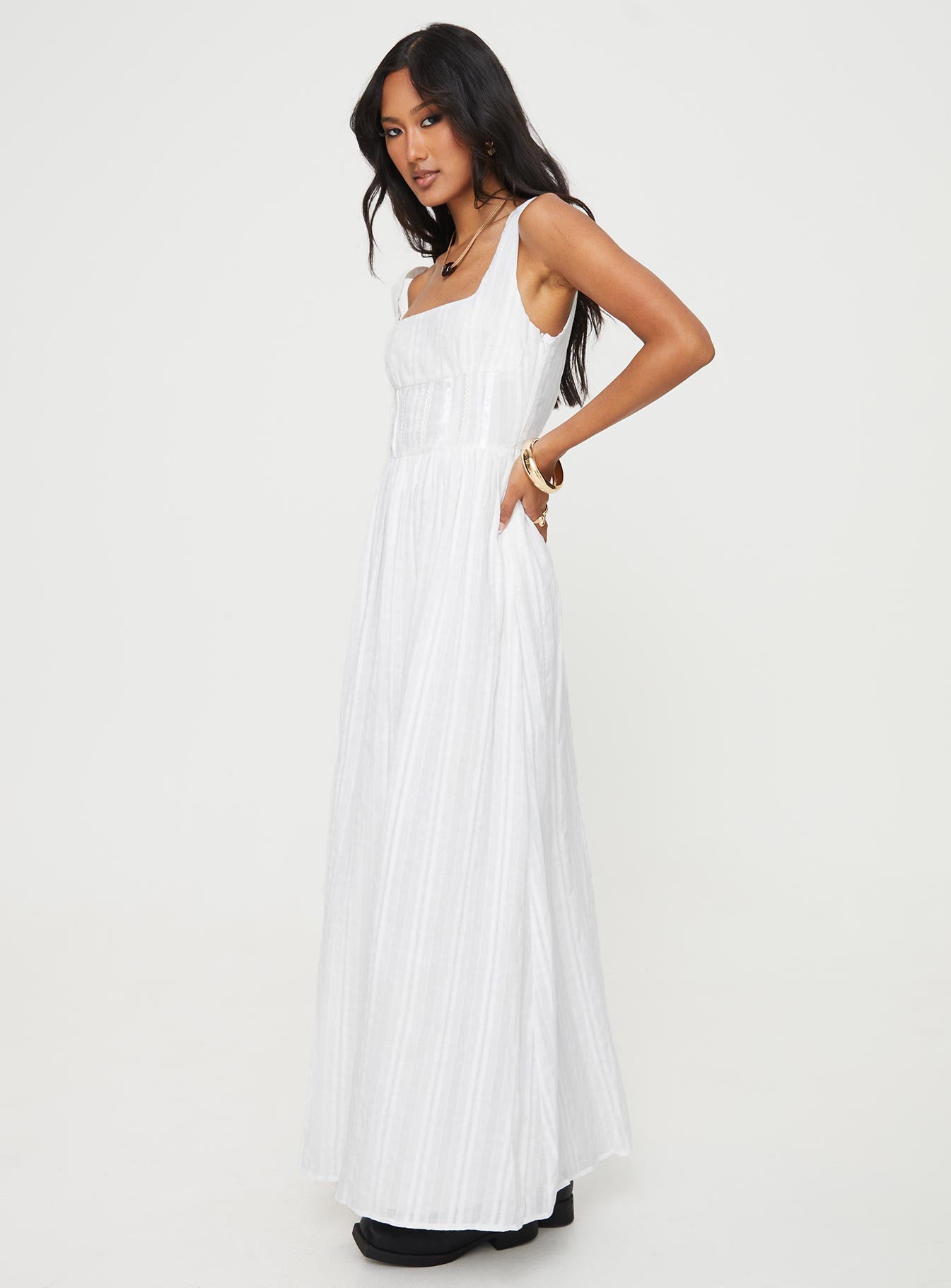 Lorinda Maxi Dress White - women's maxi dress by Ellevoria - view 4