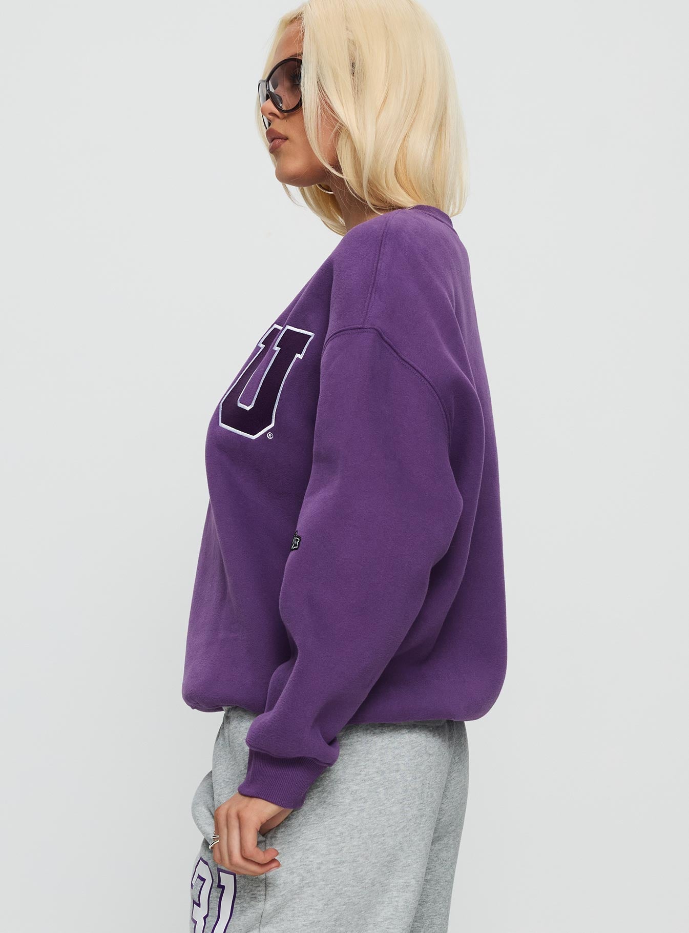 NYU Offside Crewneck Sweatshirt Purple women's sweater by Ellevoria