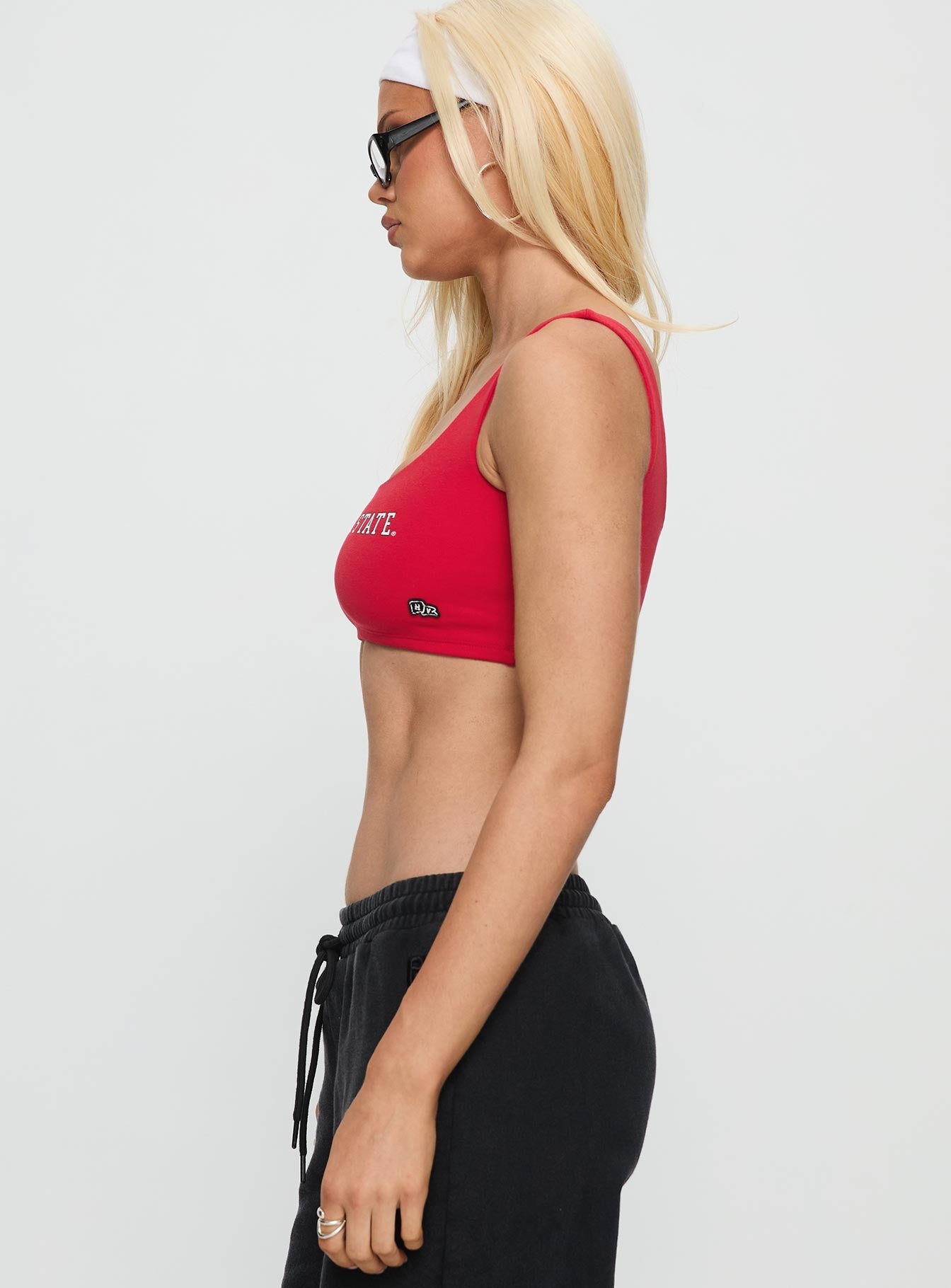 SDSU Scoop Neck Crop Top Red - women's top by Ellevoria - view 3