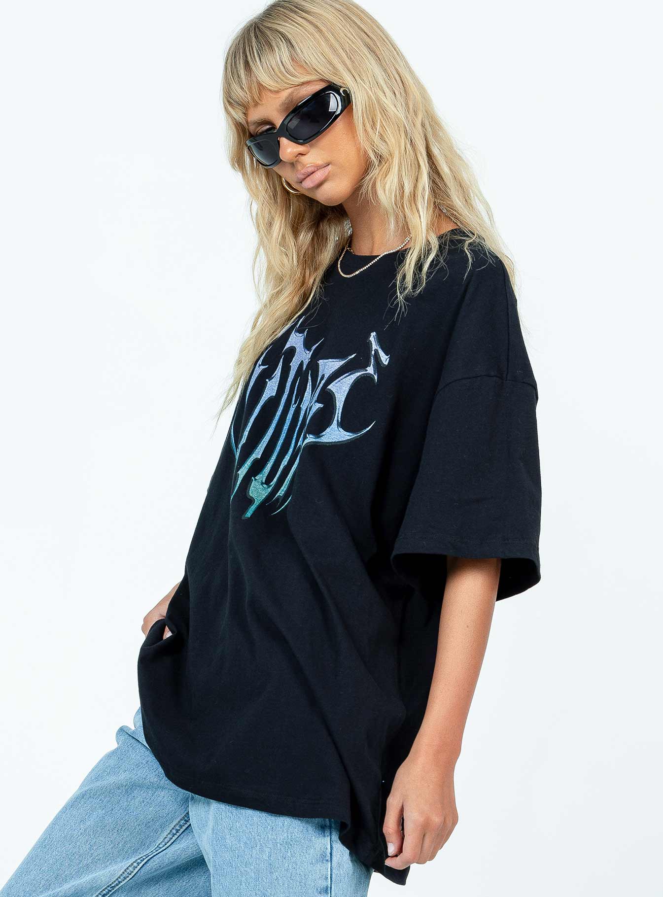 Future Oversize Tee Black - women's top by Ellevoria - view 4