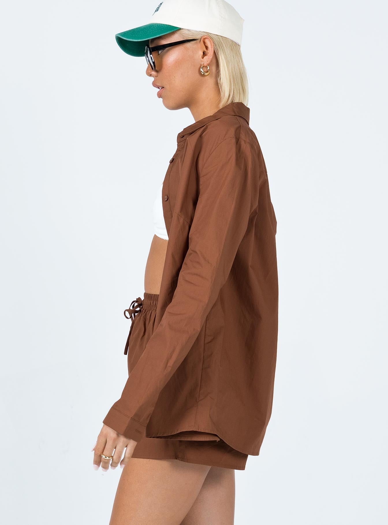 The Chloe Set Brown - women's shirt by Ellevoria - view 5