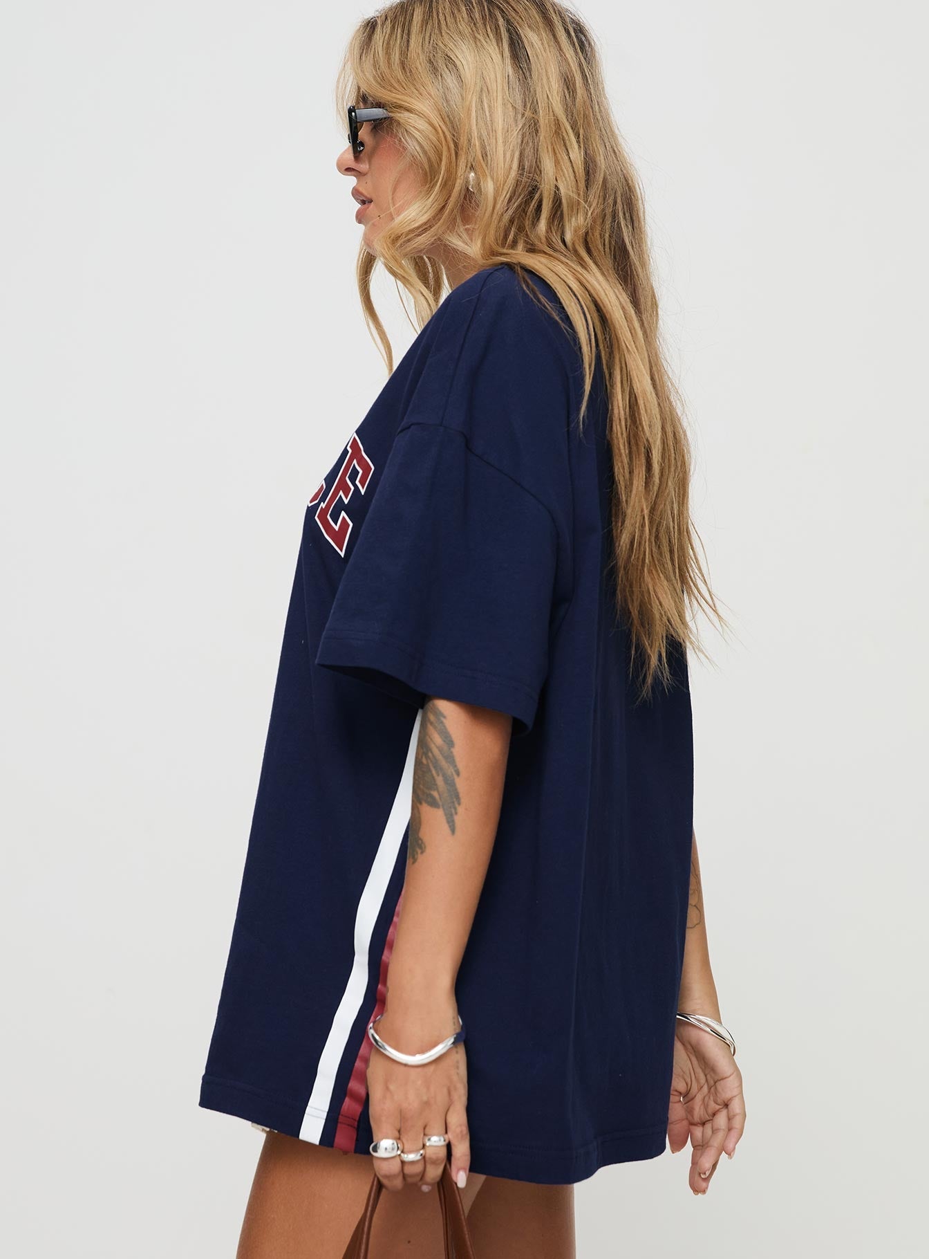 Goal France Oversized Tee Blue - women's top by Ellevoria - view 4