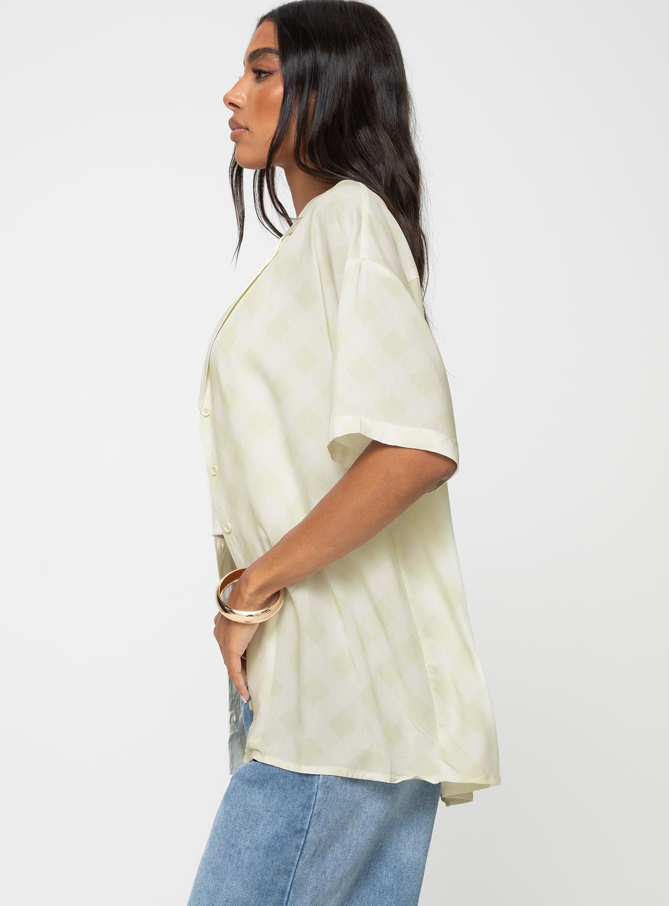 Caraliia Shirt Green Check - women's shirt by Ellevoria - view 4
