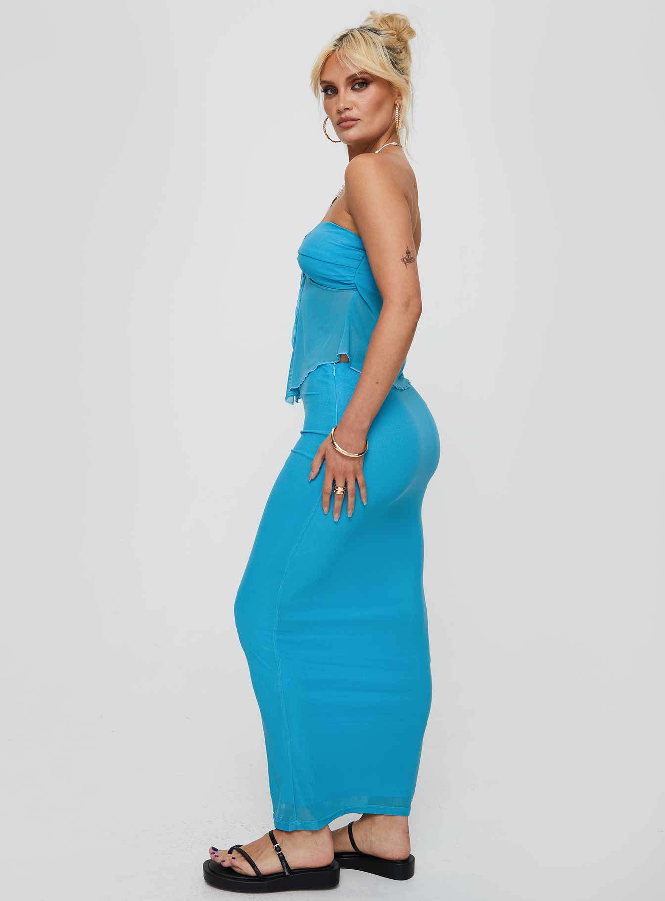 Saracho Set Blue women's skirt set by Ellevoria