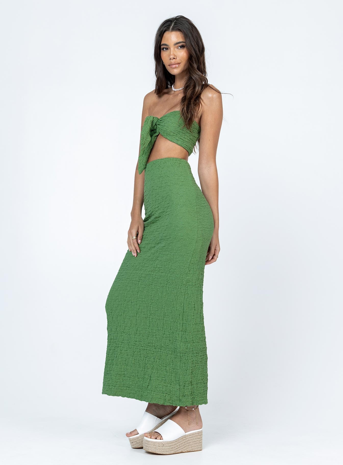 Matilda Maxi Set Green women's skirt set by Ellevoria