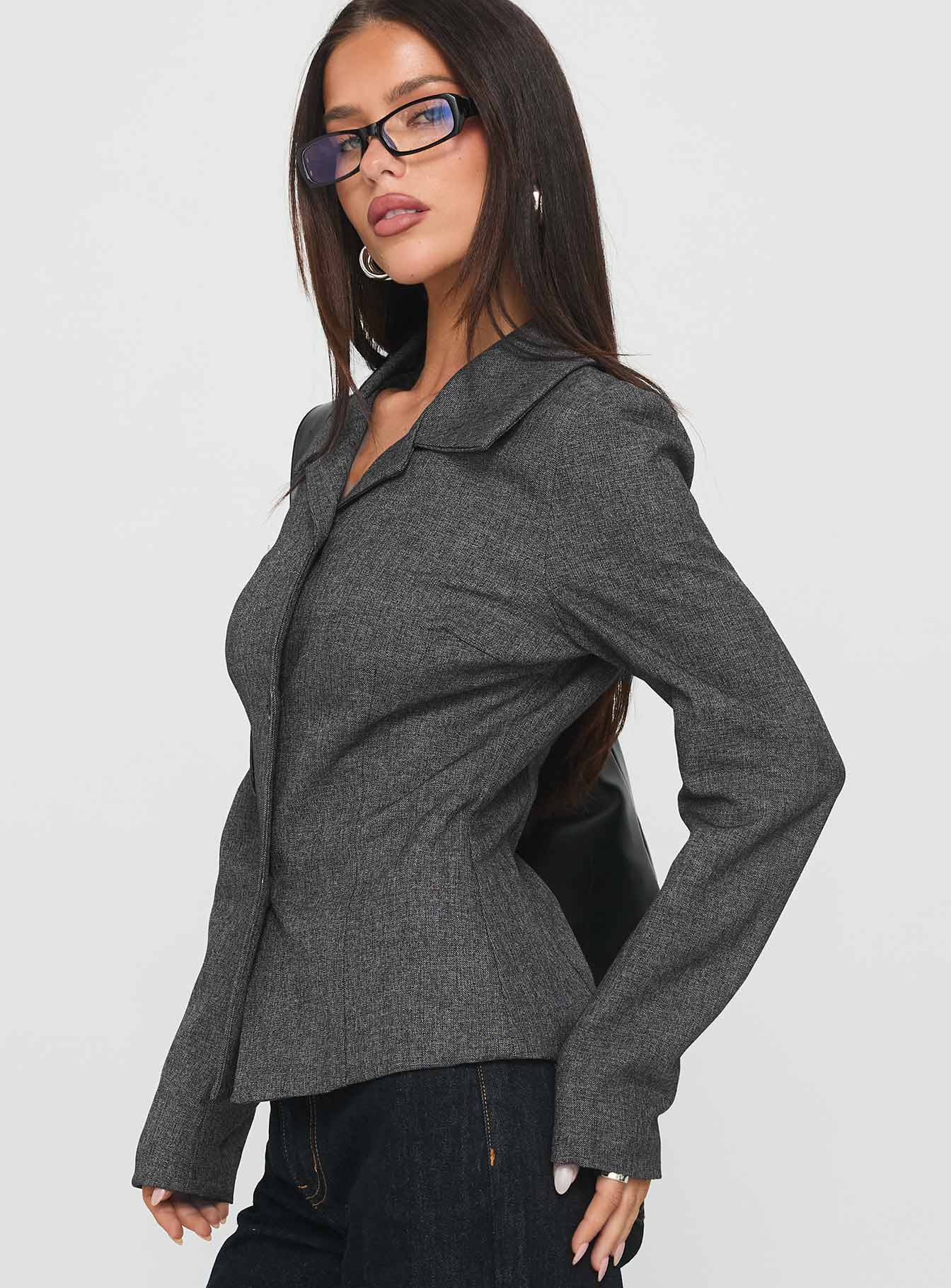 Holley Tweedle Jacket Grey women's jacket by Ellevoria