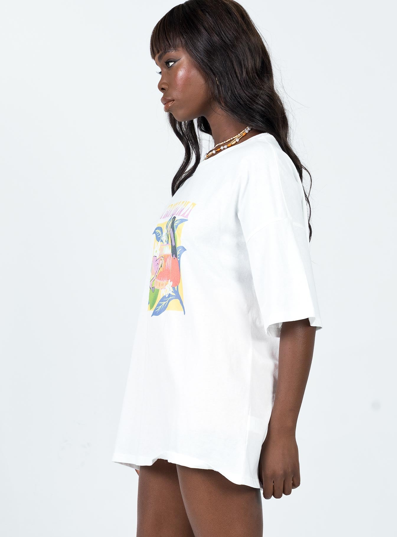 Tropicana Oversized Tee White - women's top by Ellevoria - view 5