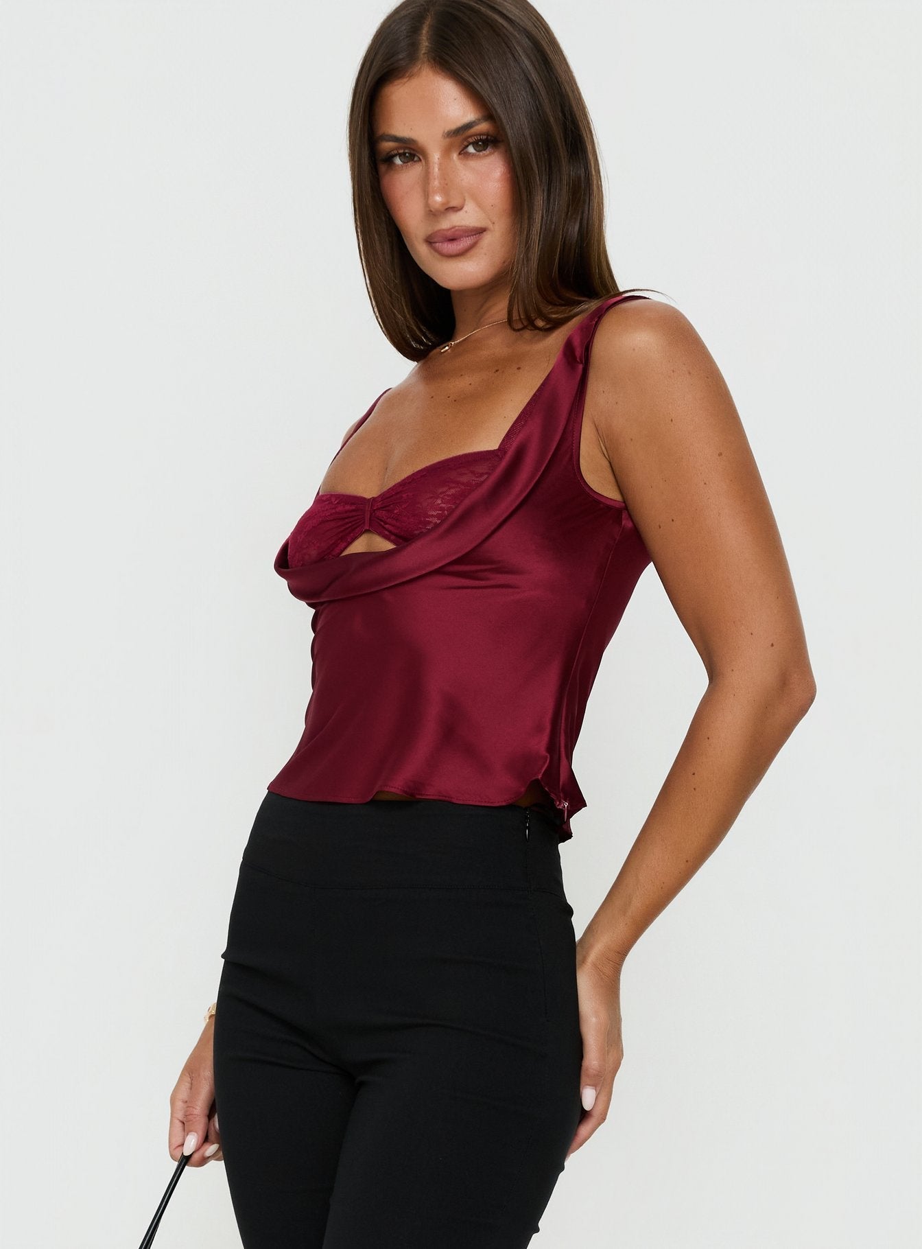 Delilah Top Burgundy - women's top by Ellevoria - view 4