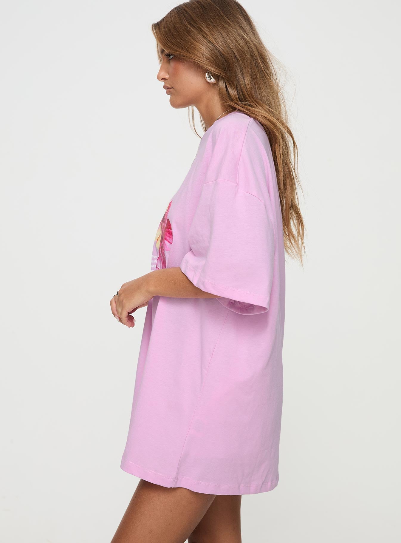 Hibiscus Haven Oversized Tee Pink - women's top by Ellevoria - view 4