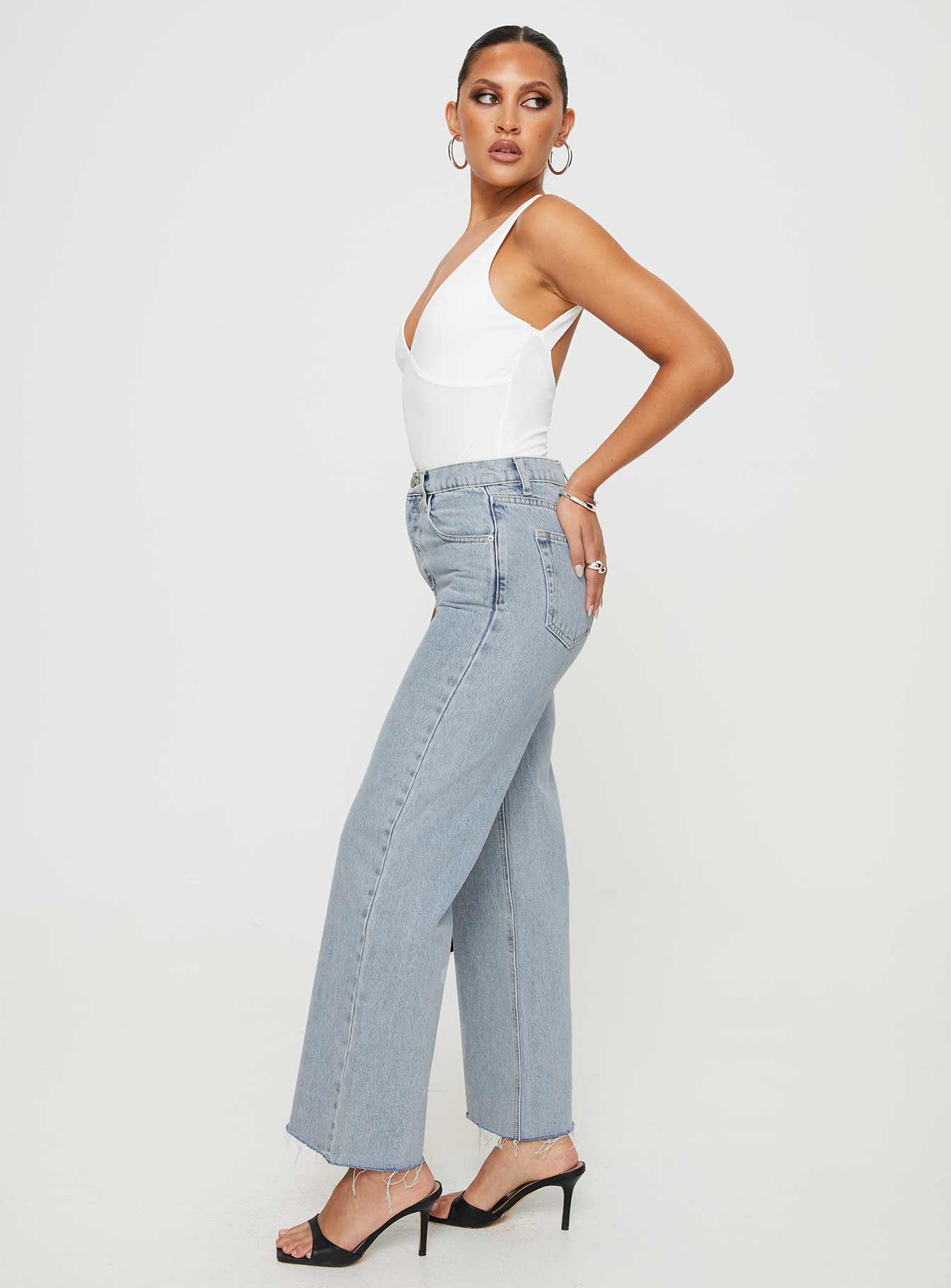 Fawcett High Rise Straight Leg Jeans Light Blue Wash women's denim jeans by Ellevoria