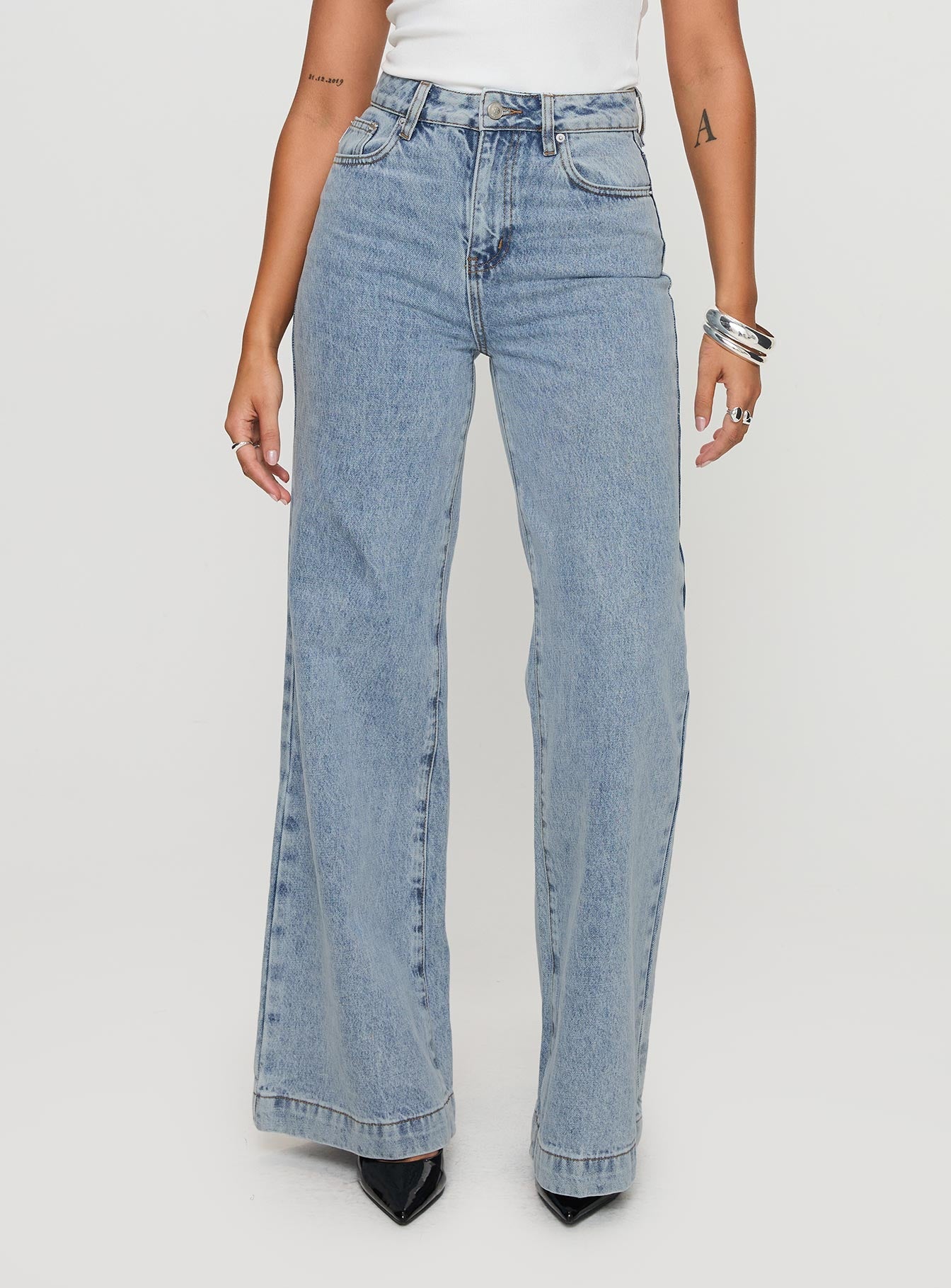 Goldie High Rise Wide Leg Jeans Light Wash women's denim jeans by Ellevoria