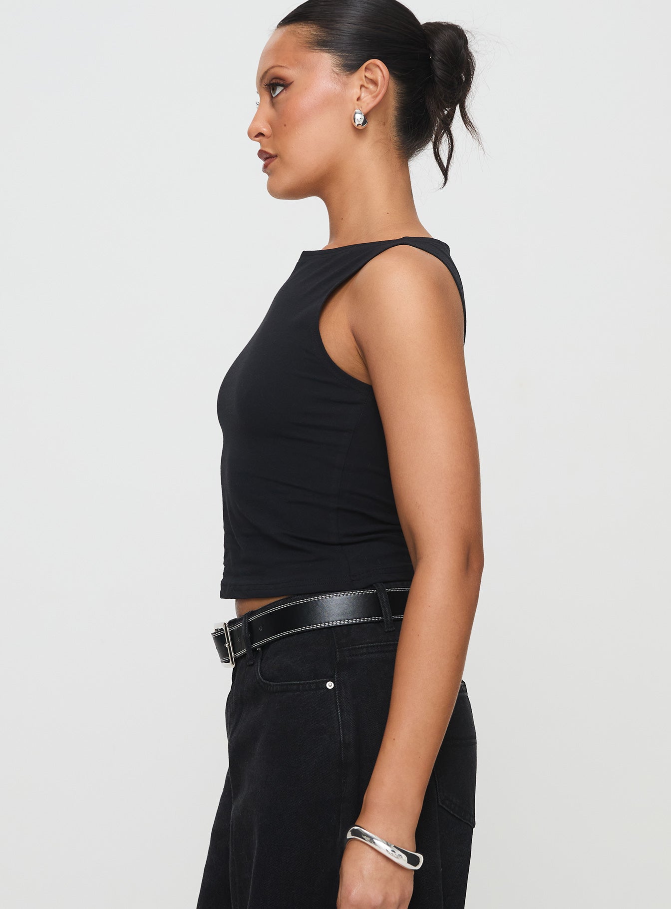 Bleeker High Neck Top Black - women's top by Ellevoria - view 4