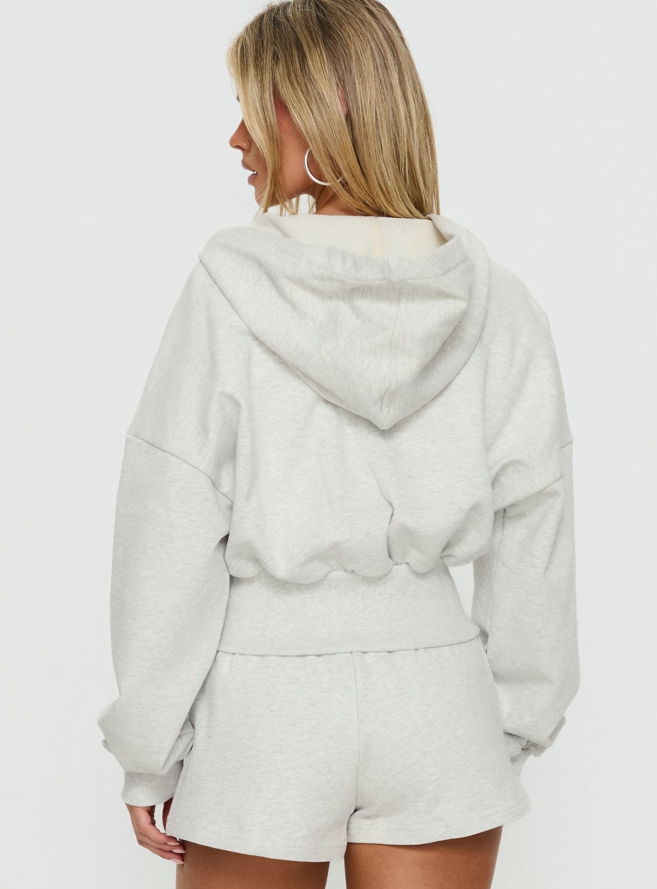 Daytime Cropped Blouson Hoodie Snow Marle women's sweater by Ellevoria