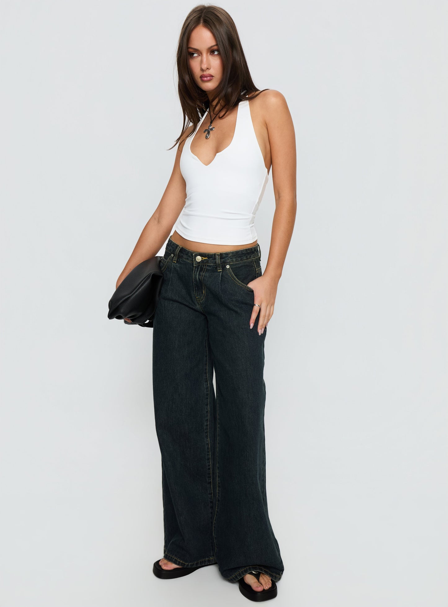 Supercut Low Rise Baggy Pleat Jeans Grunge Wash women's denim jeans by Ellevoria