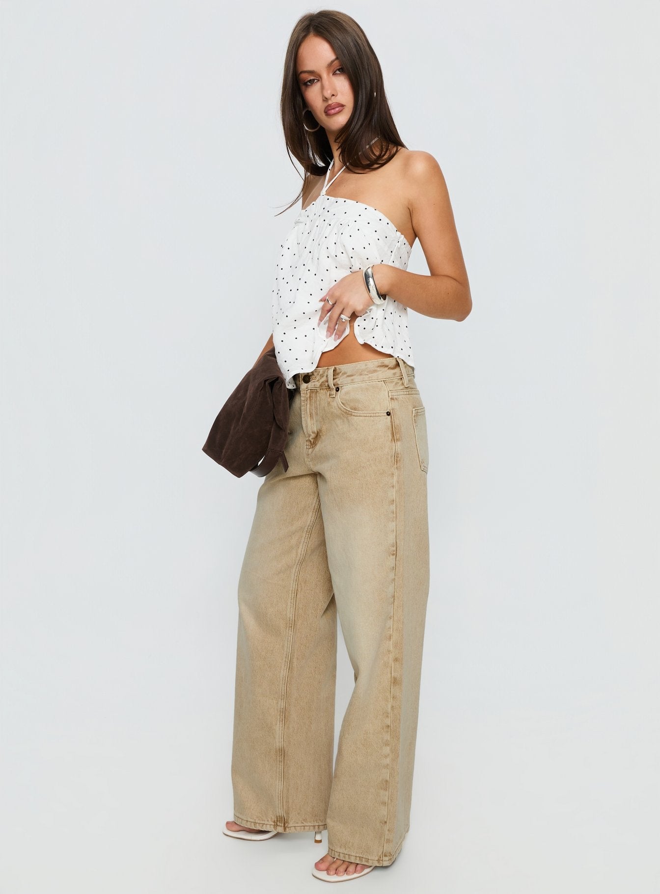 Serenitia Mid Rise Relaxed Jeans Sandy Brown Wash women's denim jeans by Ellevoria