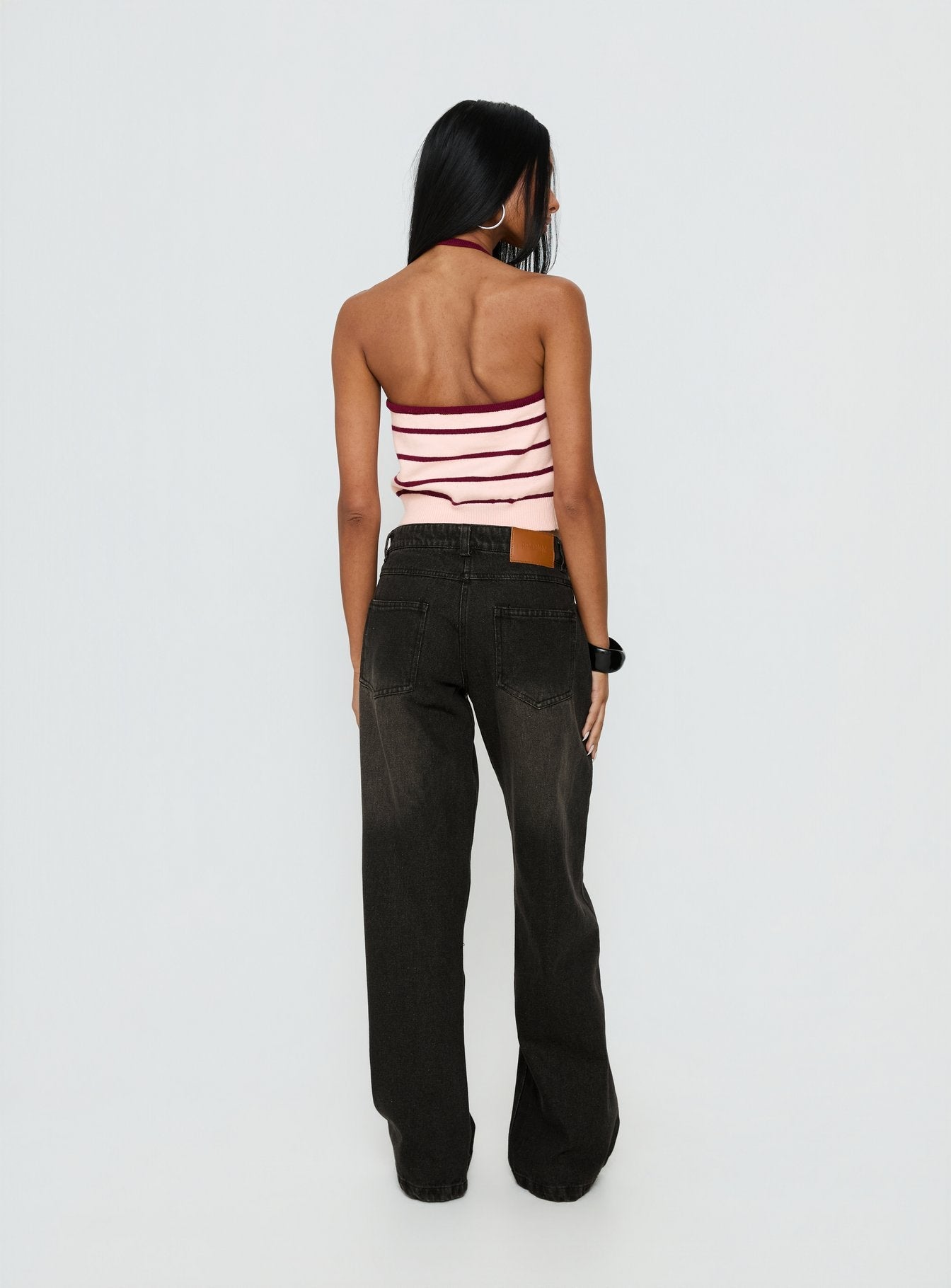 Korinne Low Rise Baggy Jeans Washed Charcoal women's denim jeans by Ellevoria