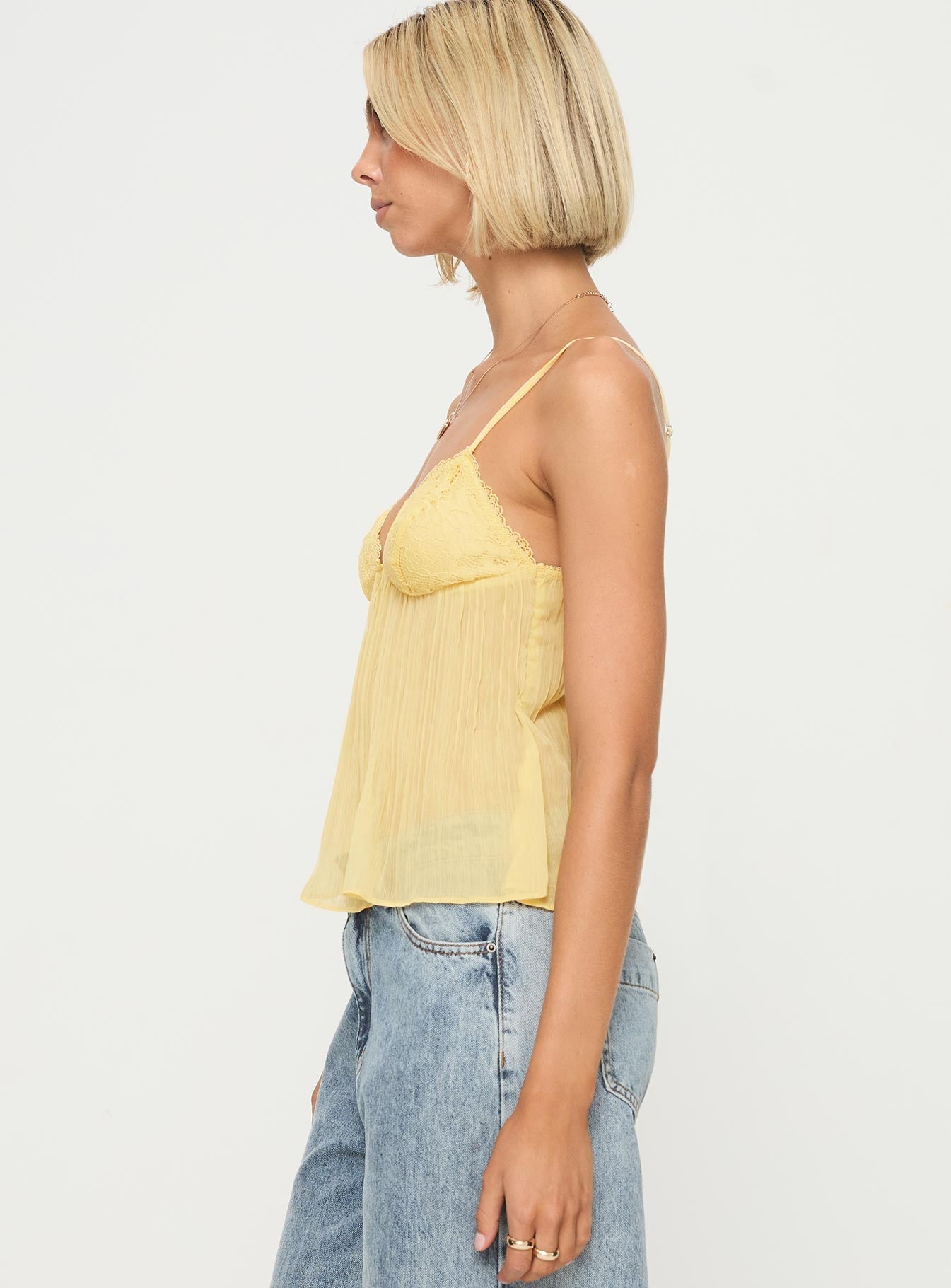 Zami Pleat Top Lemon - women's top by Ellevoria - view 4