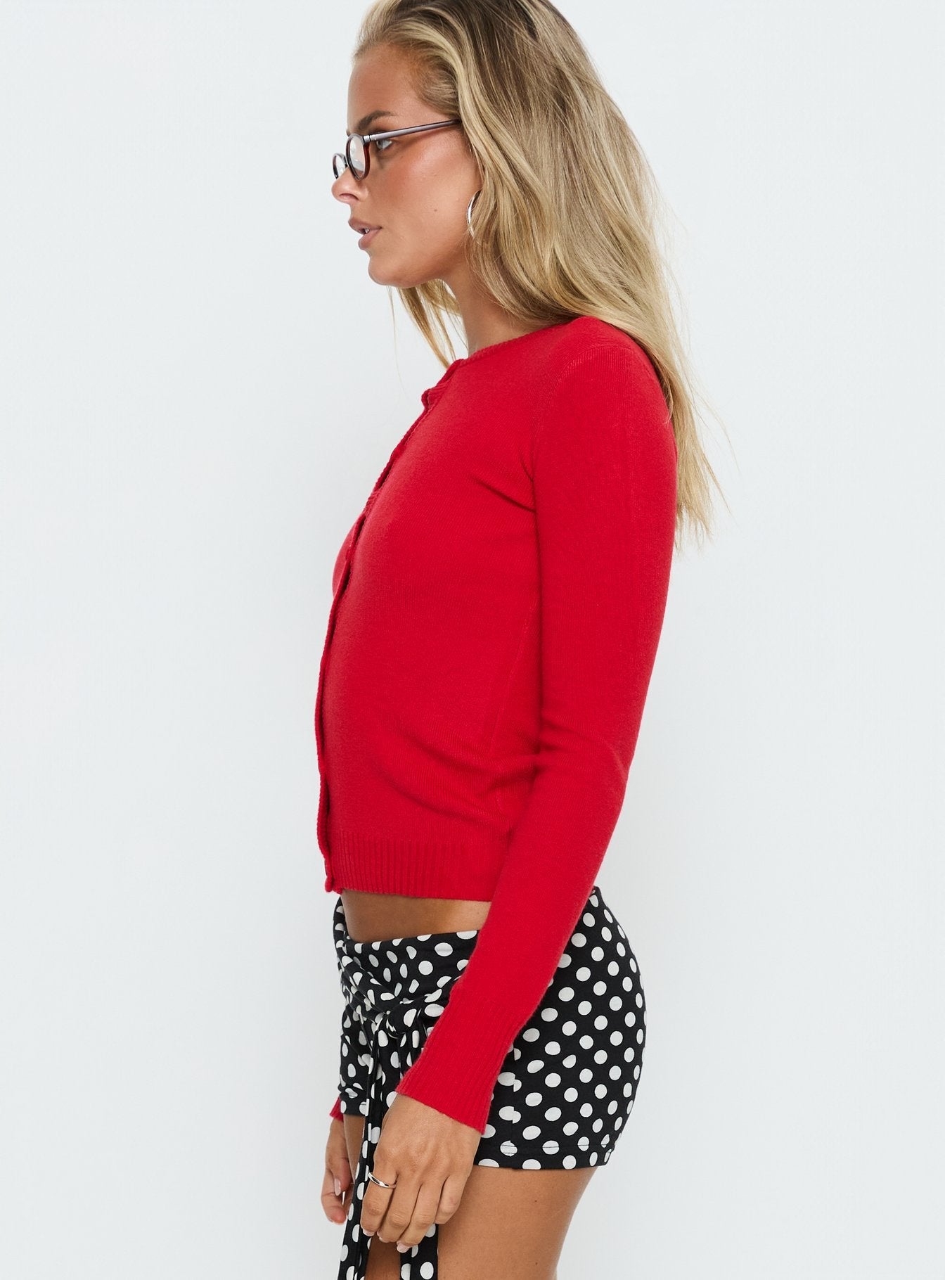 Lauraine Cardigan Red women's sweater by Ellevoria