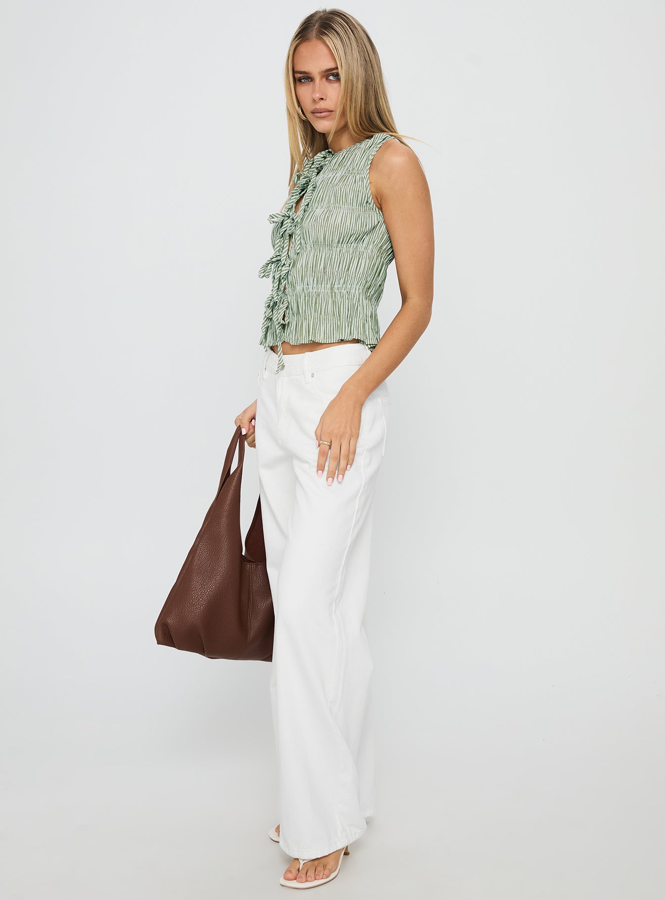 Serenitia Mid Rise Relaxed Jeans White Wash women's denim jeans by Ellevoria