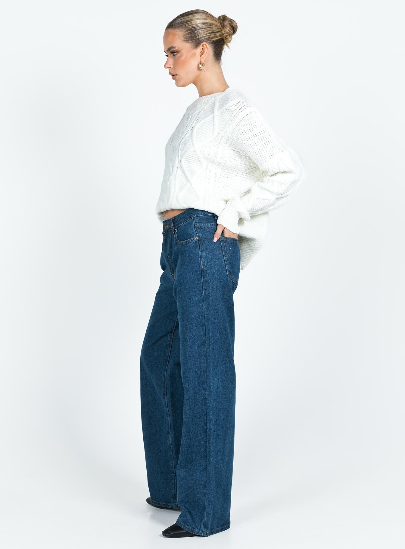 Top Model Low Rise Straight Leg Jeans Dark Denim women's denim jeans by Ellevoria