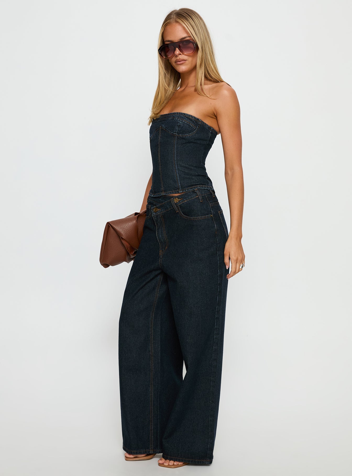 Blue Crush Low Rise Wide Leg Jeans Indigo women's denim jeans by Ellevoria