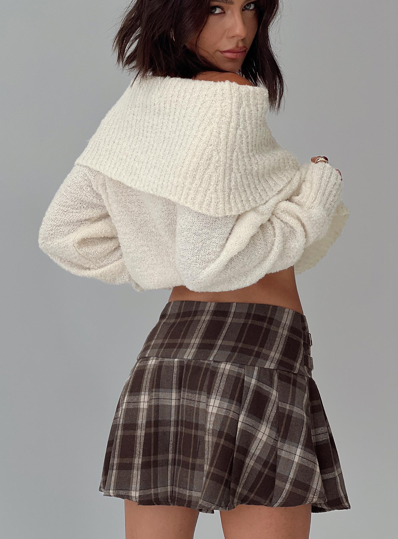 Parkley Boucle Off The Shoulder Sweater Cream women's sweater by Ellevoria
