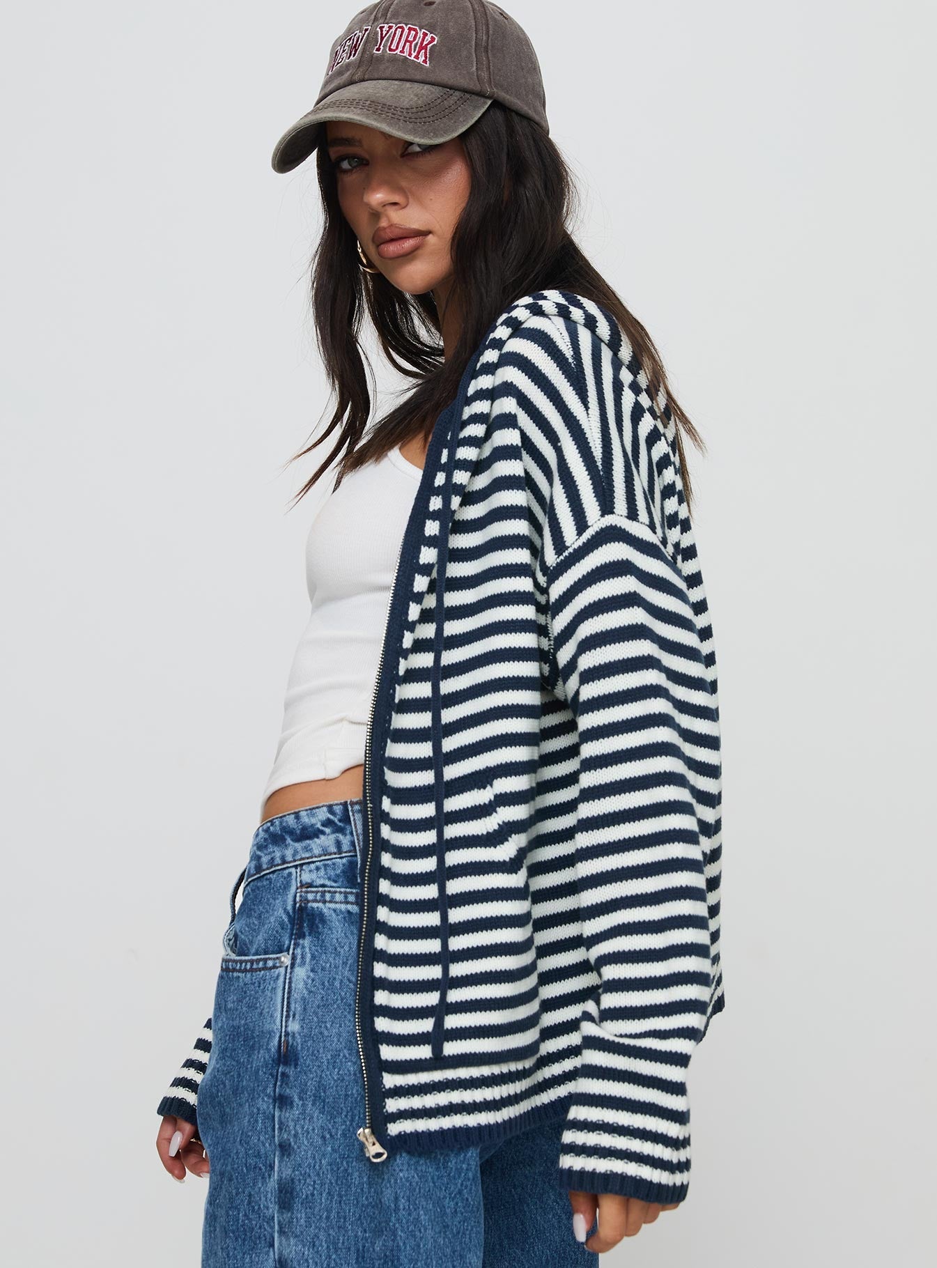 Brienna Zip Jacket Navy women's jacket by Ellevoria