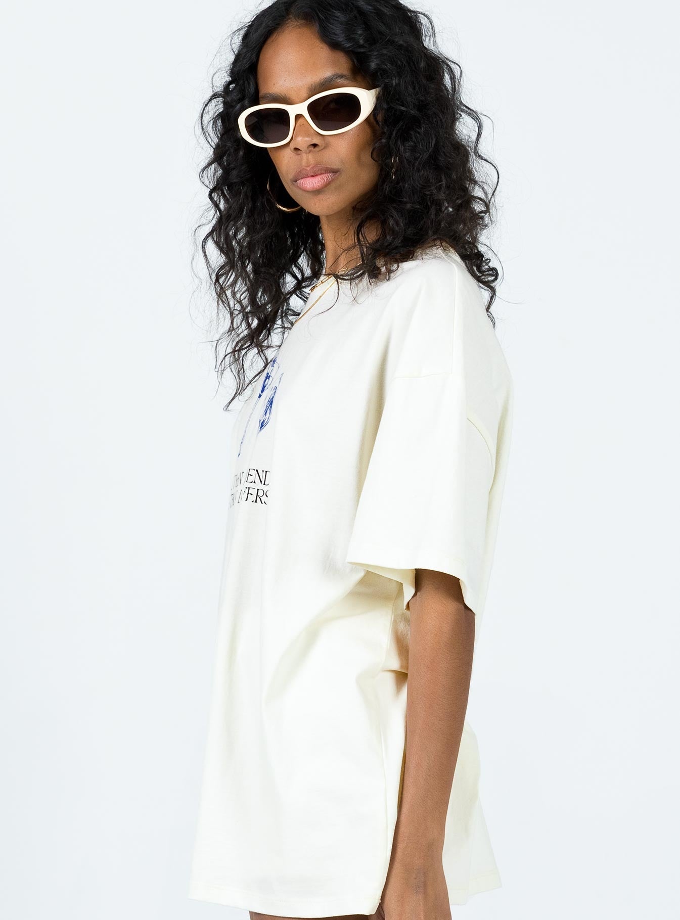 More Than Friends Oversized Tee Off White - women's top by Ellevoria - view 5