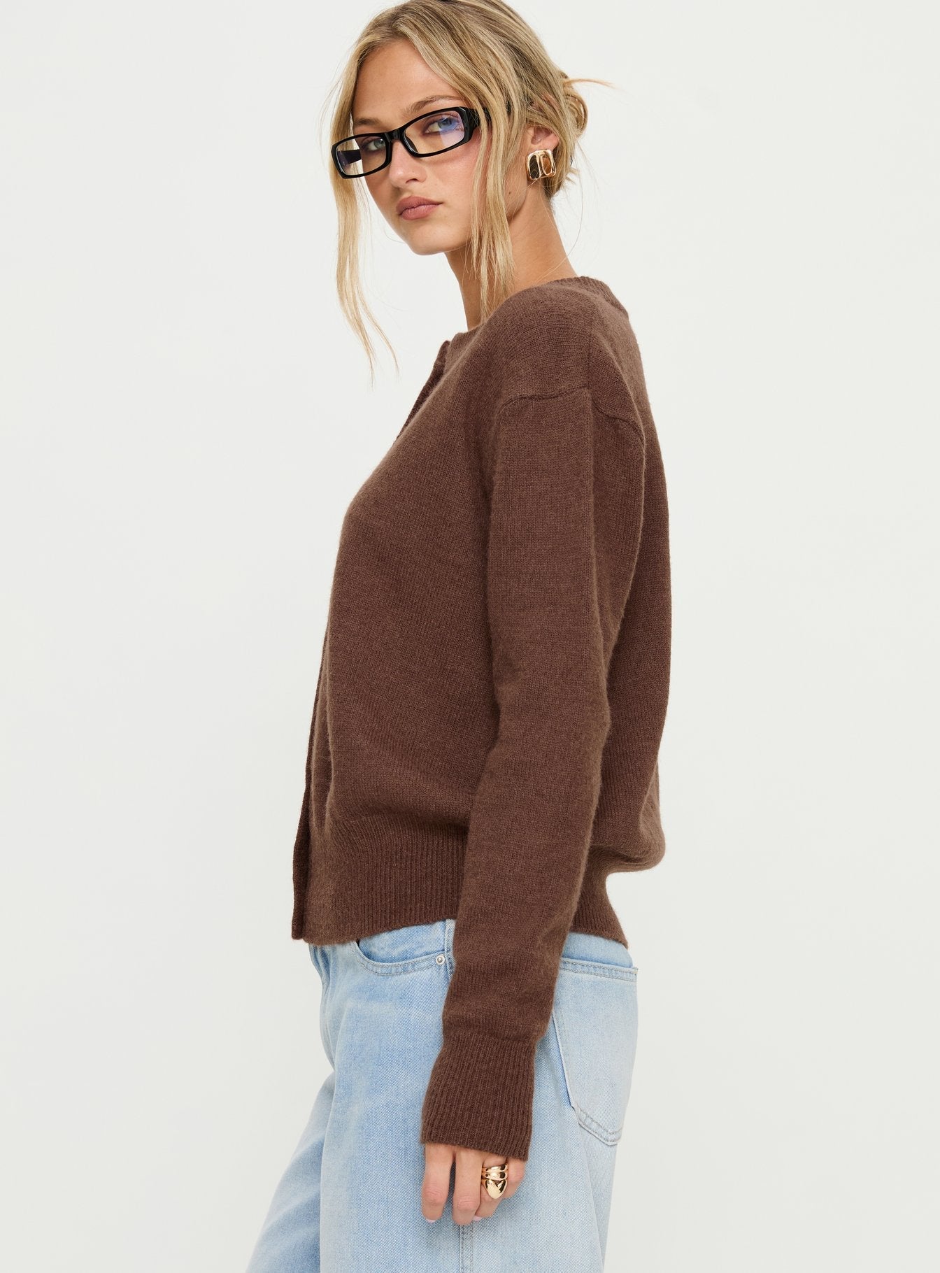 Melancholia Cardigan Chocolate women's sweater by Ellevoria