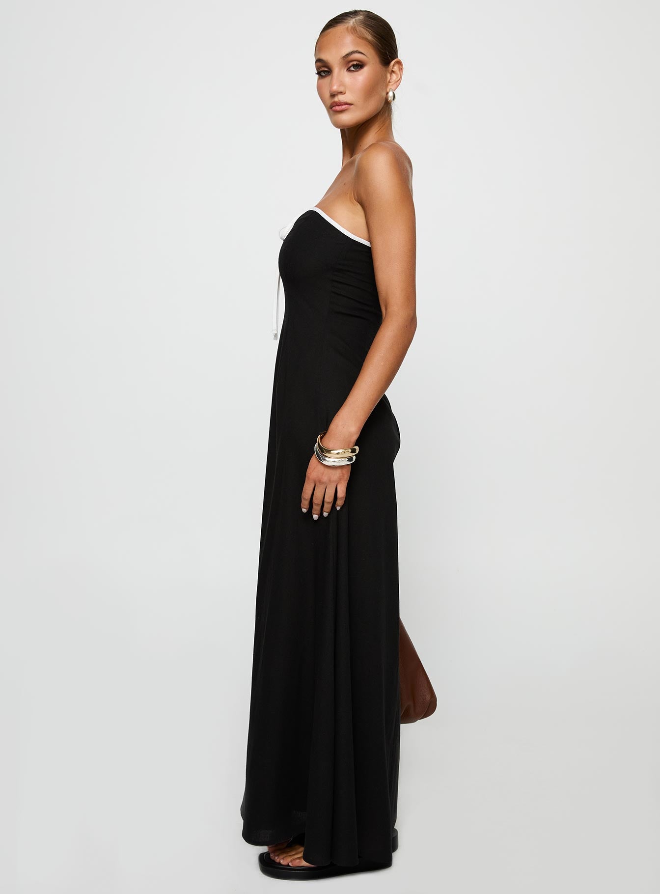 Bijou Strapless Maxi Dress Black - women's maxi dress by Ellevoria - view 4