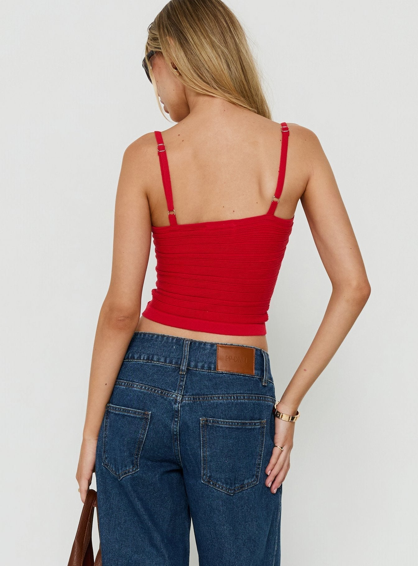 Wilah Knit Tank Top Red - women's top by Ellevoria - view 4