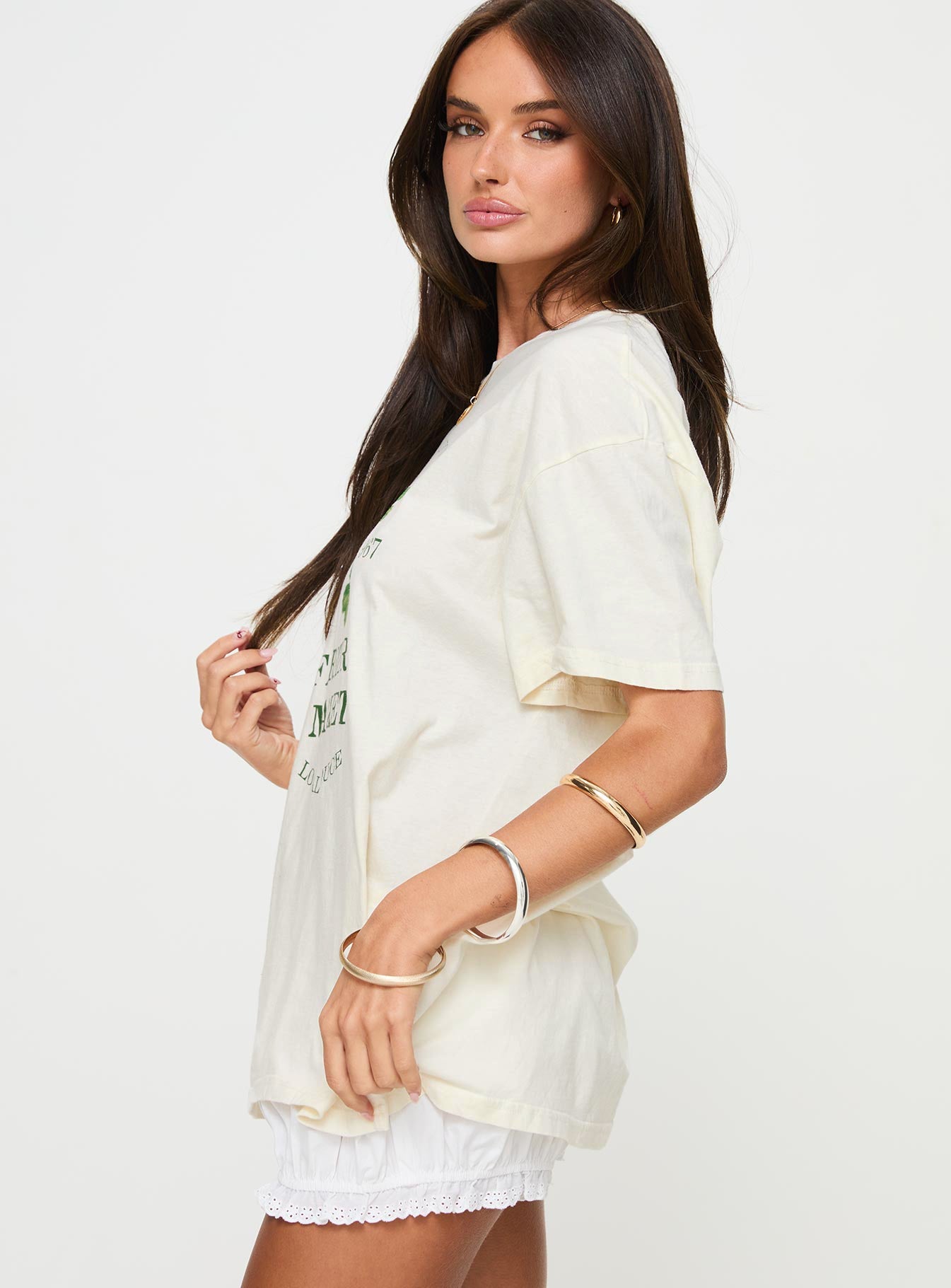 Local Produce Oversized Tee White - women's top by Ellevoria - view 4