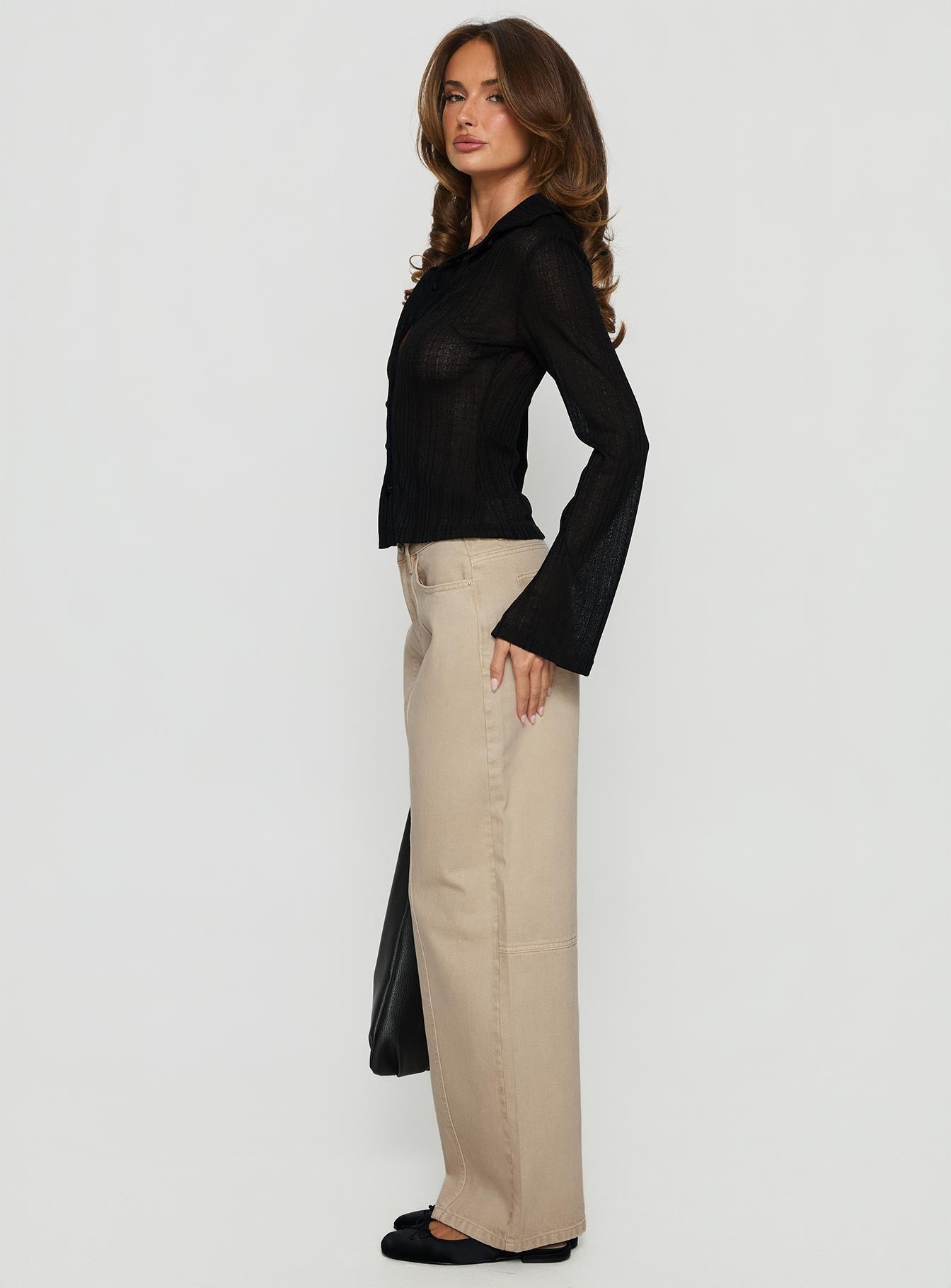 Lando Low Rise Straight Leg Jeans Tan women's denim jeans by Ellevoria