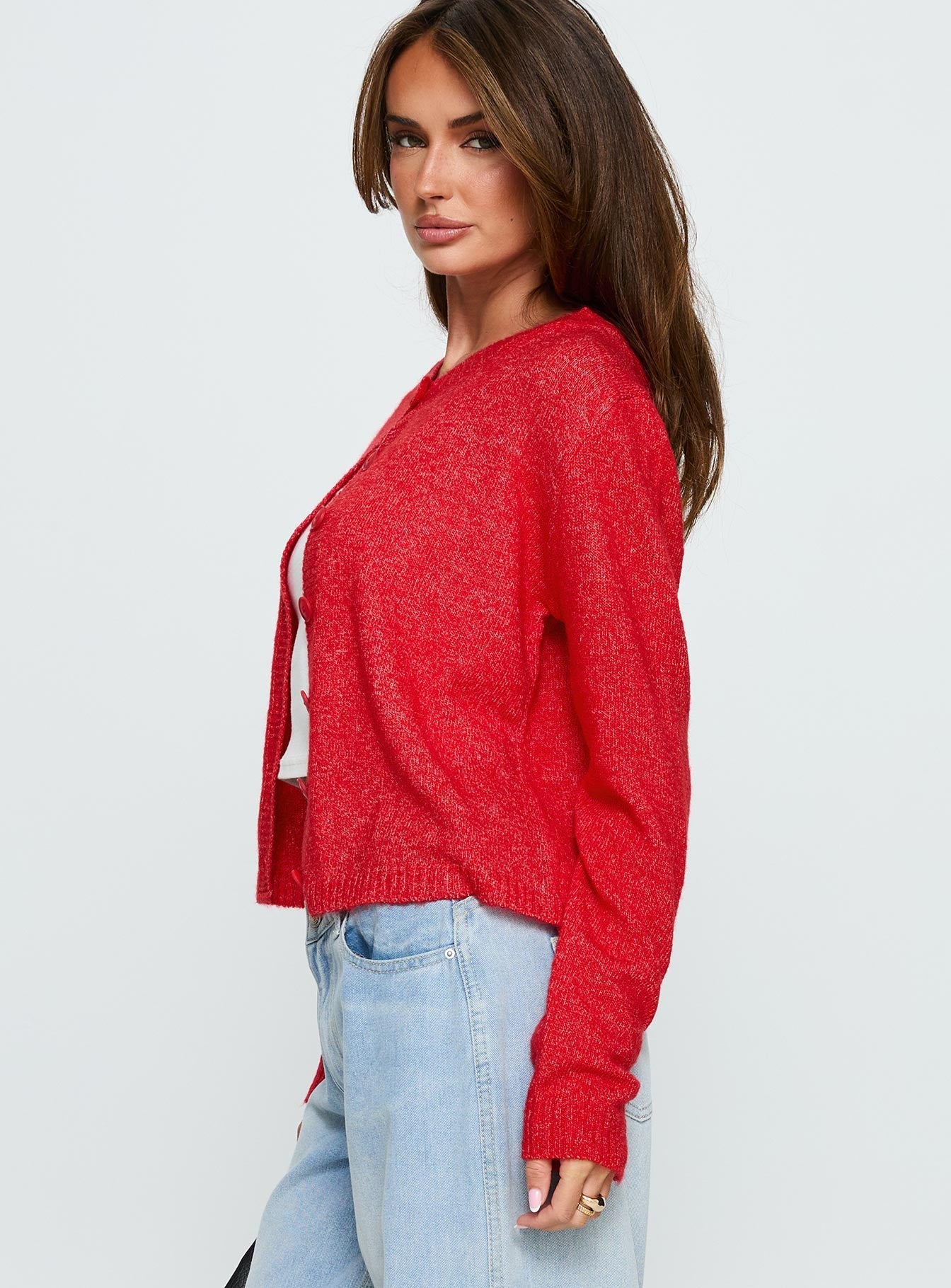 Denmark Cardigan Red women's sweater by Ellevoria