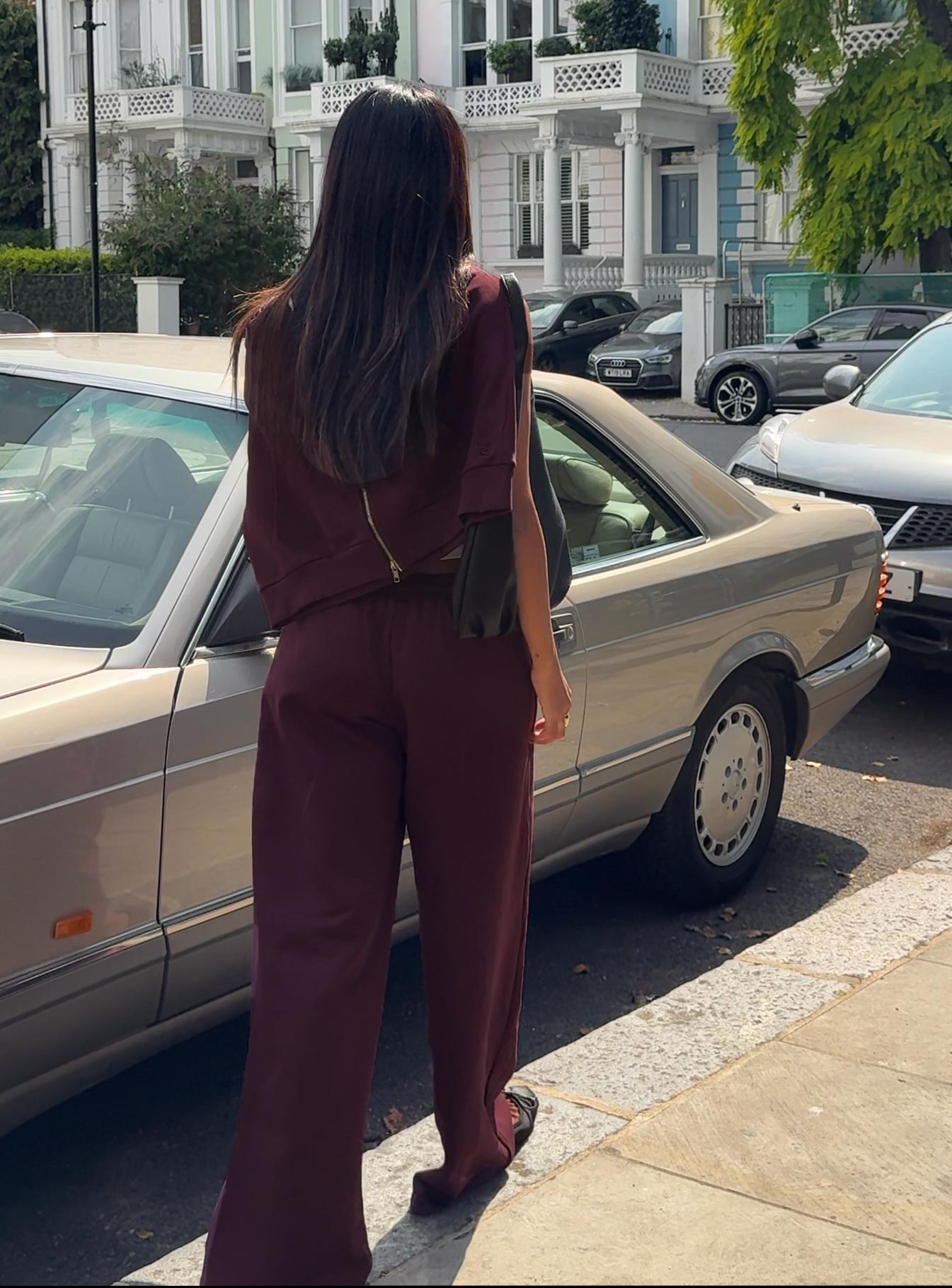 All Day Straight Leg Sweatpants Wine women's pant set by Ellevoria