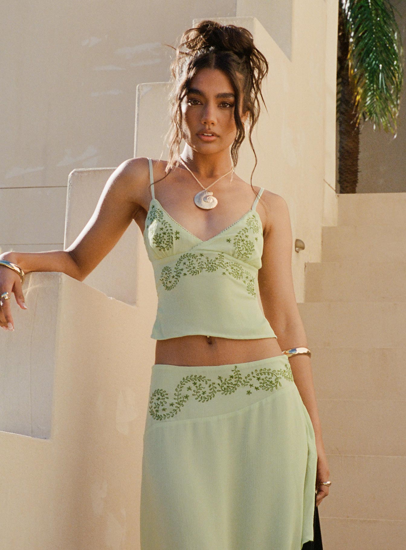 Pappilion Top Sage women's two piece set by Ellevoria