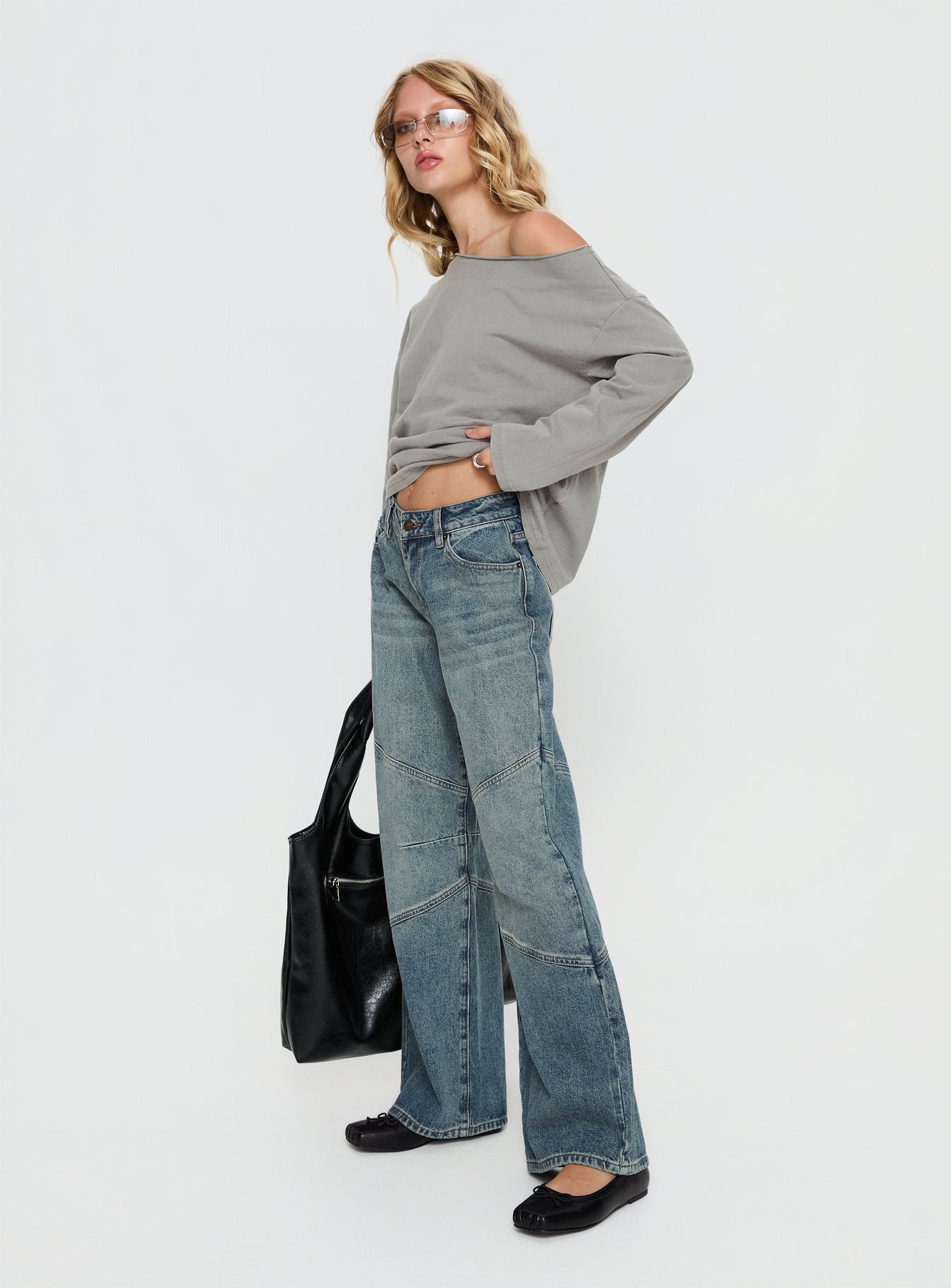 Atmosphere Mid Rise Straight Leg Jeans Antique Wash women's denim jeans by Ellevoria