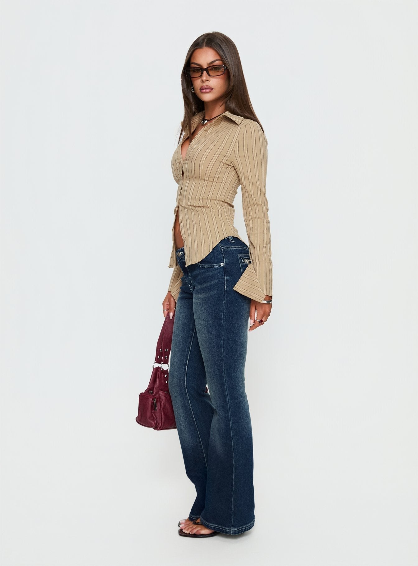 Zilvia Bootleg Mid Rise Jeans Raw Denim women's denim jeans by Ellevoria
