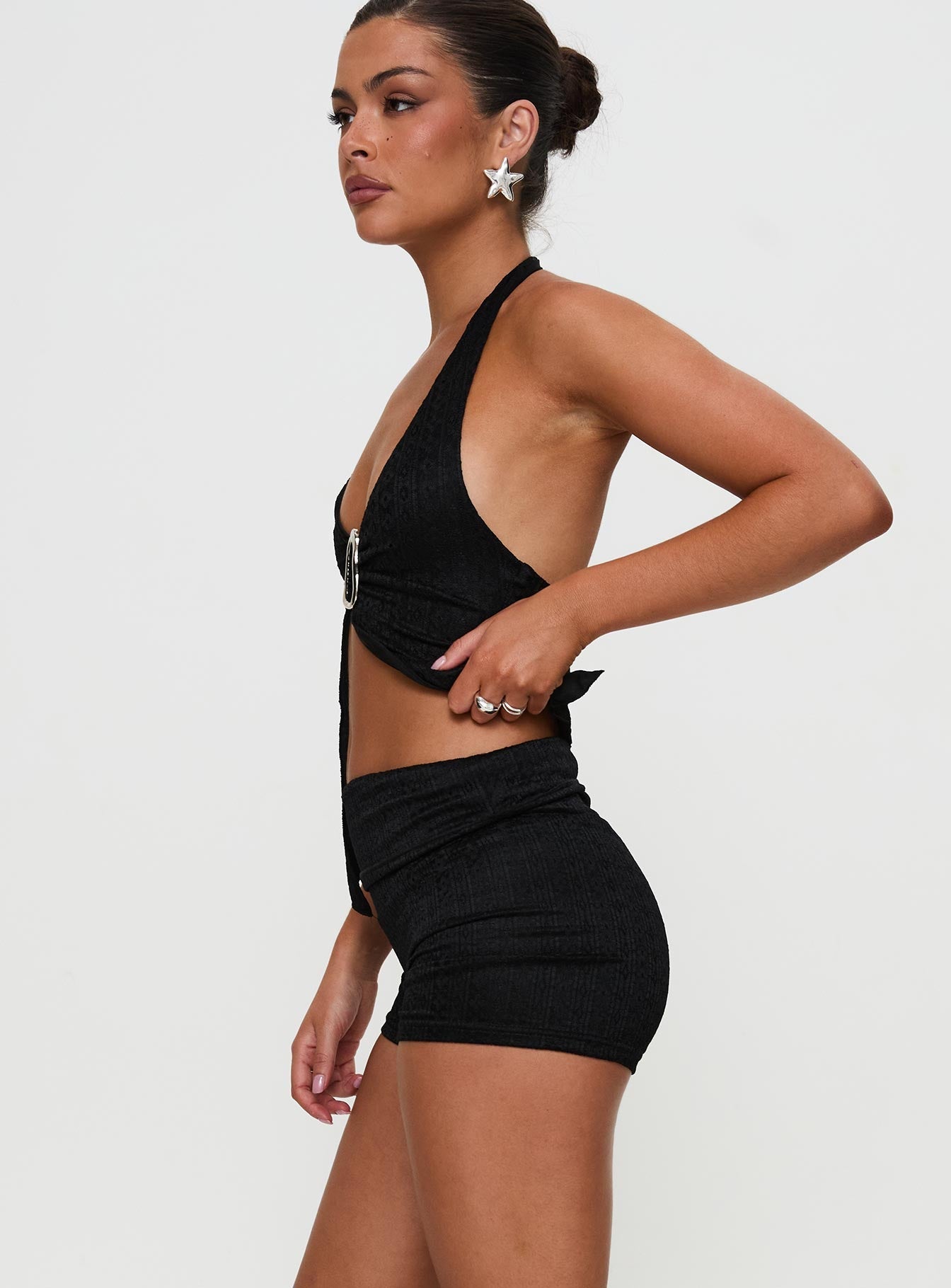 Moderna Lace Shorts Black women's two piece set by Ellevoria