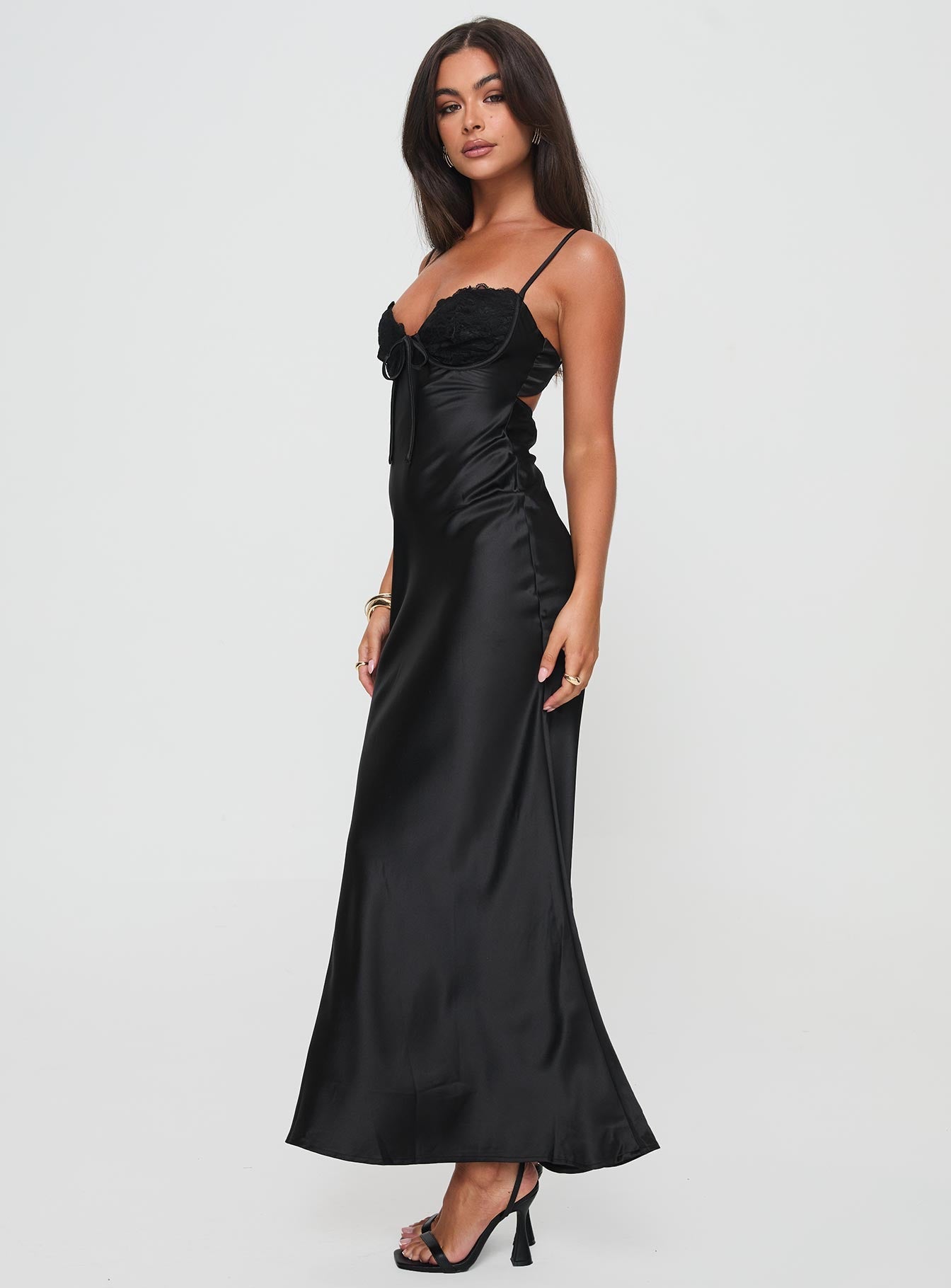Fadyen Bias Cut Maxi Dress Black - women's maxi dress by Ellevoria - view 3