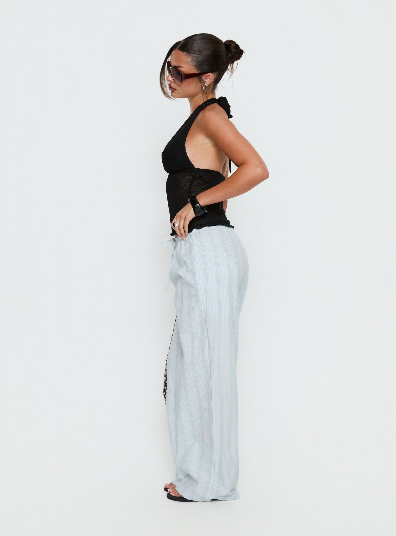 Parklea Pants Blue / White Stripe - loose fit women's bottoms by Ellevoria