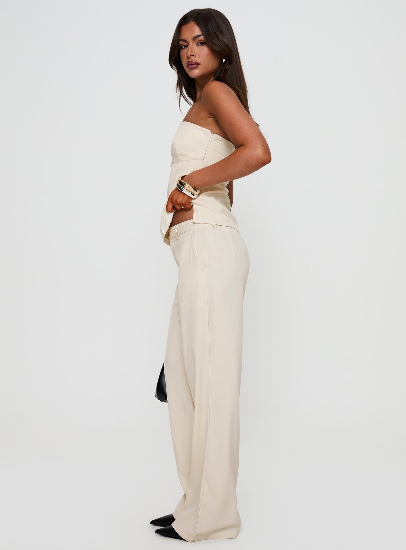 Irresistible Wide Leg Pant Cream Petite women's pant set by Ellevoria
