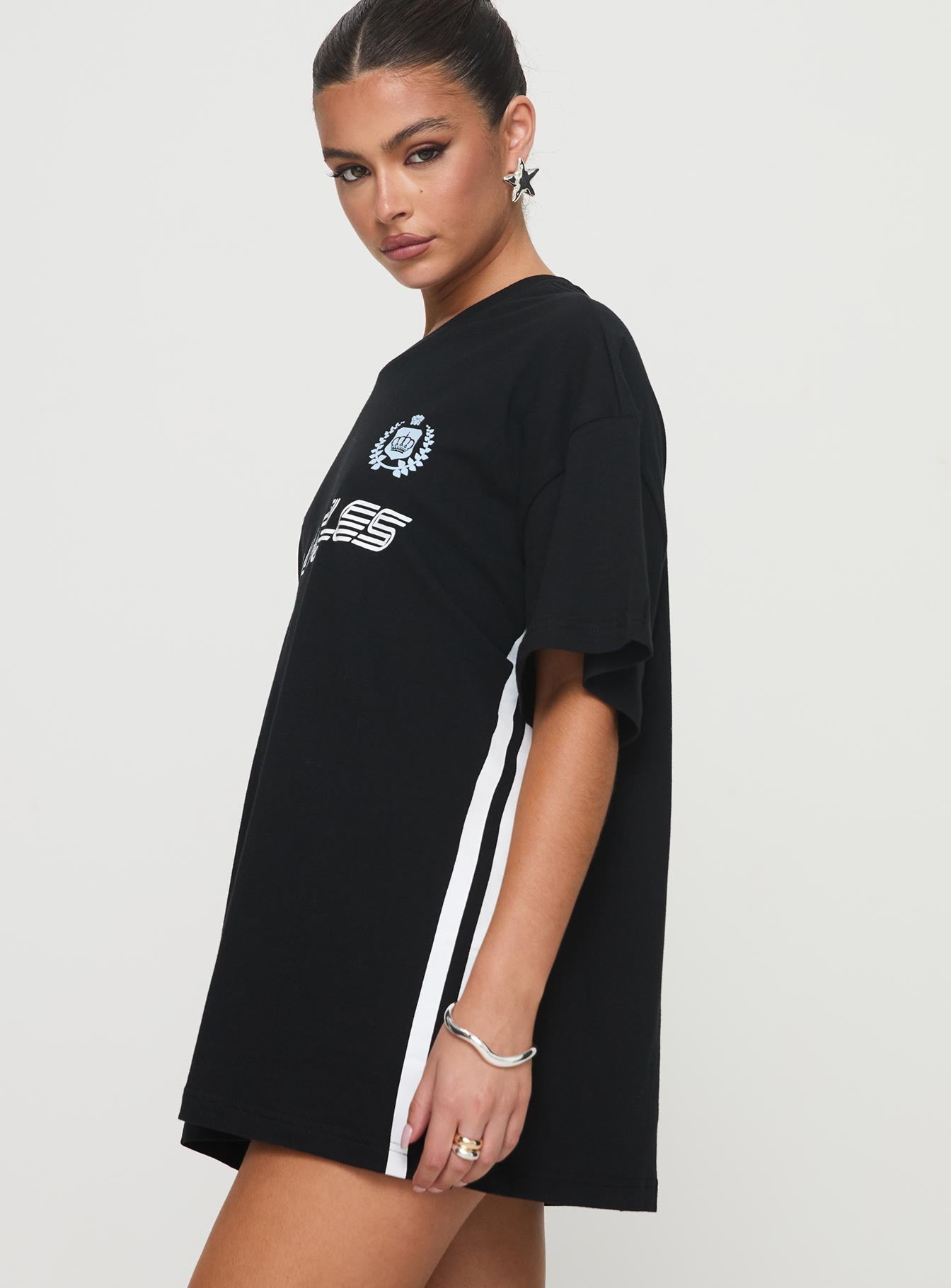 Goal La Oversized Tee Black - women's top by Ellevoria - view 5