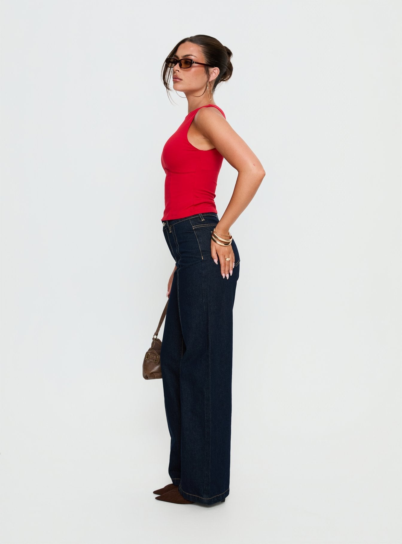 Cadance High Rise Straight Leg Jeans Indigo women's denim jeans by Ellevoria