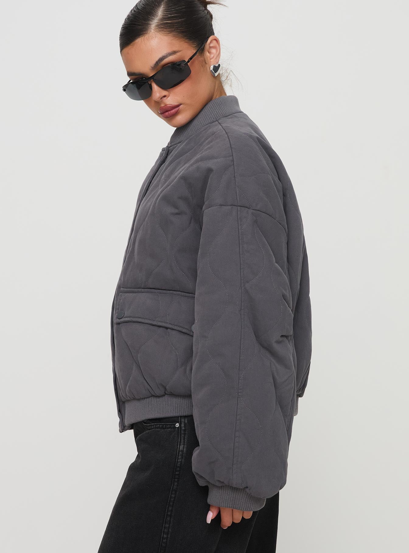 Stick Season Quilted Jacket Grey women's jacket by Ellevoria