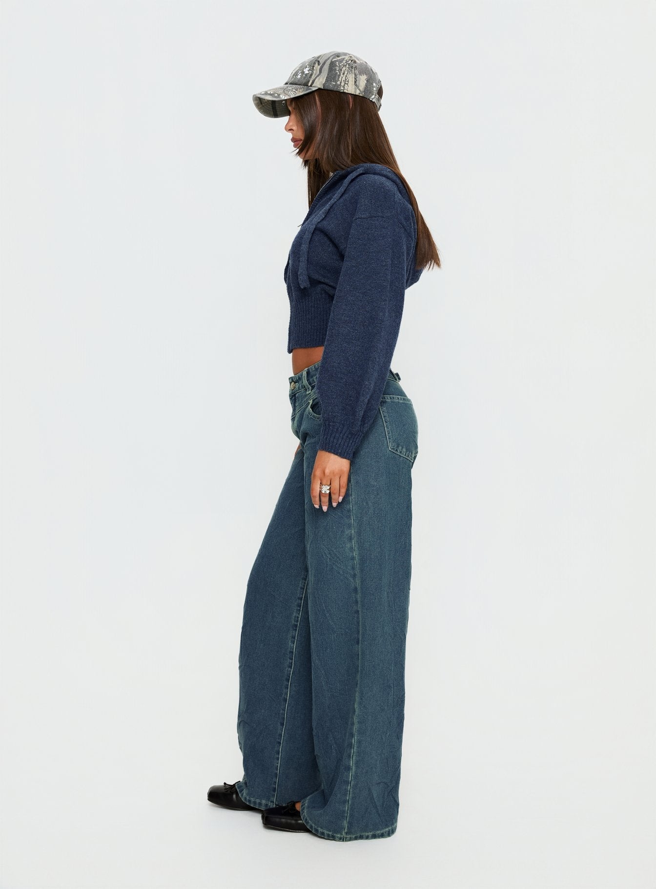 Shanna Relaxed Low Rise Jeans Acid Raw Wash women's denim jeans by Ellevoria
