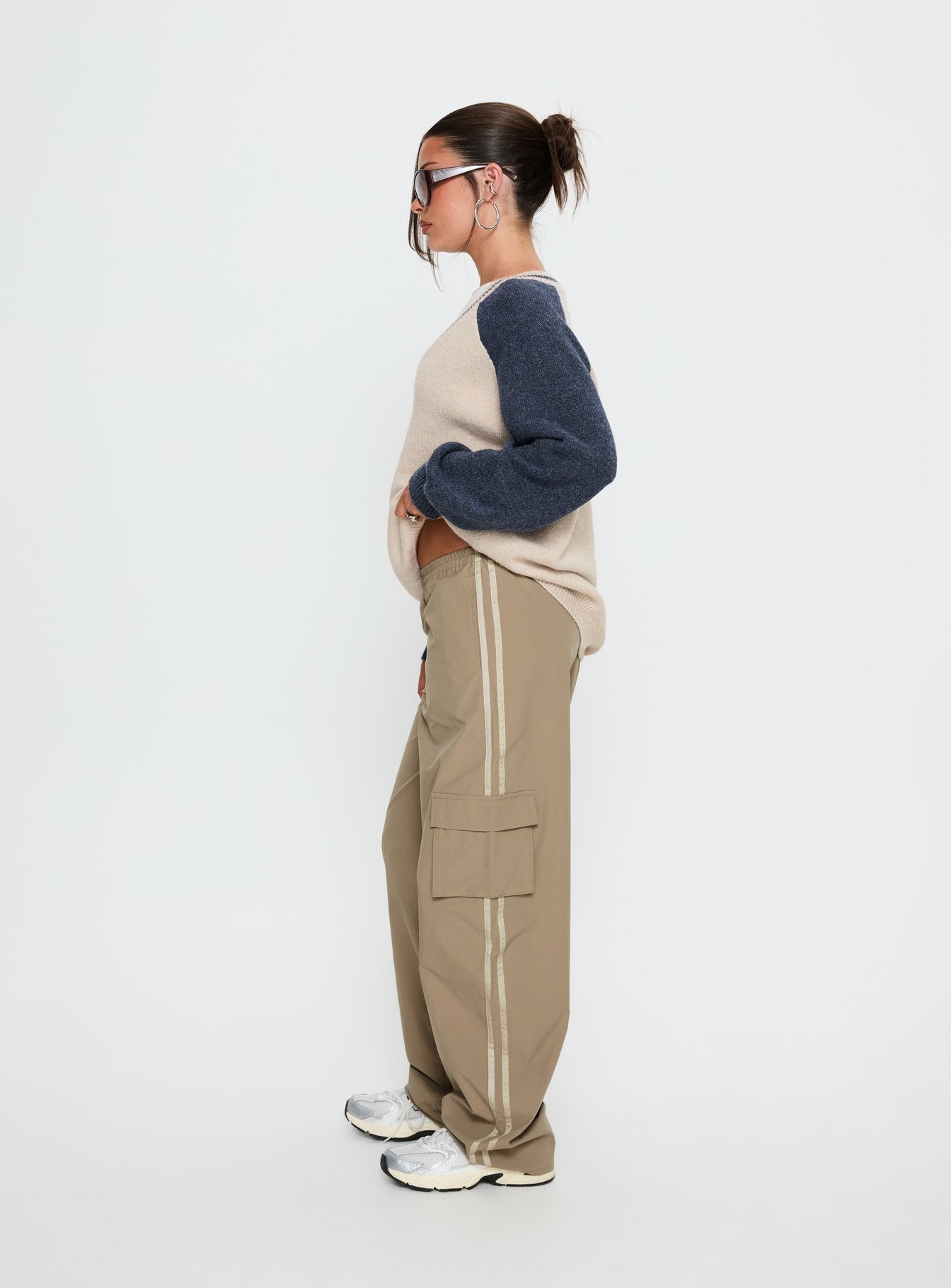 Ellyn Baggy Cargo Pants Khaki - loose fit women's bottoms by Ellevoria