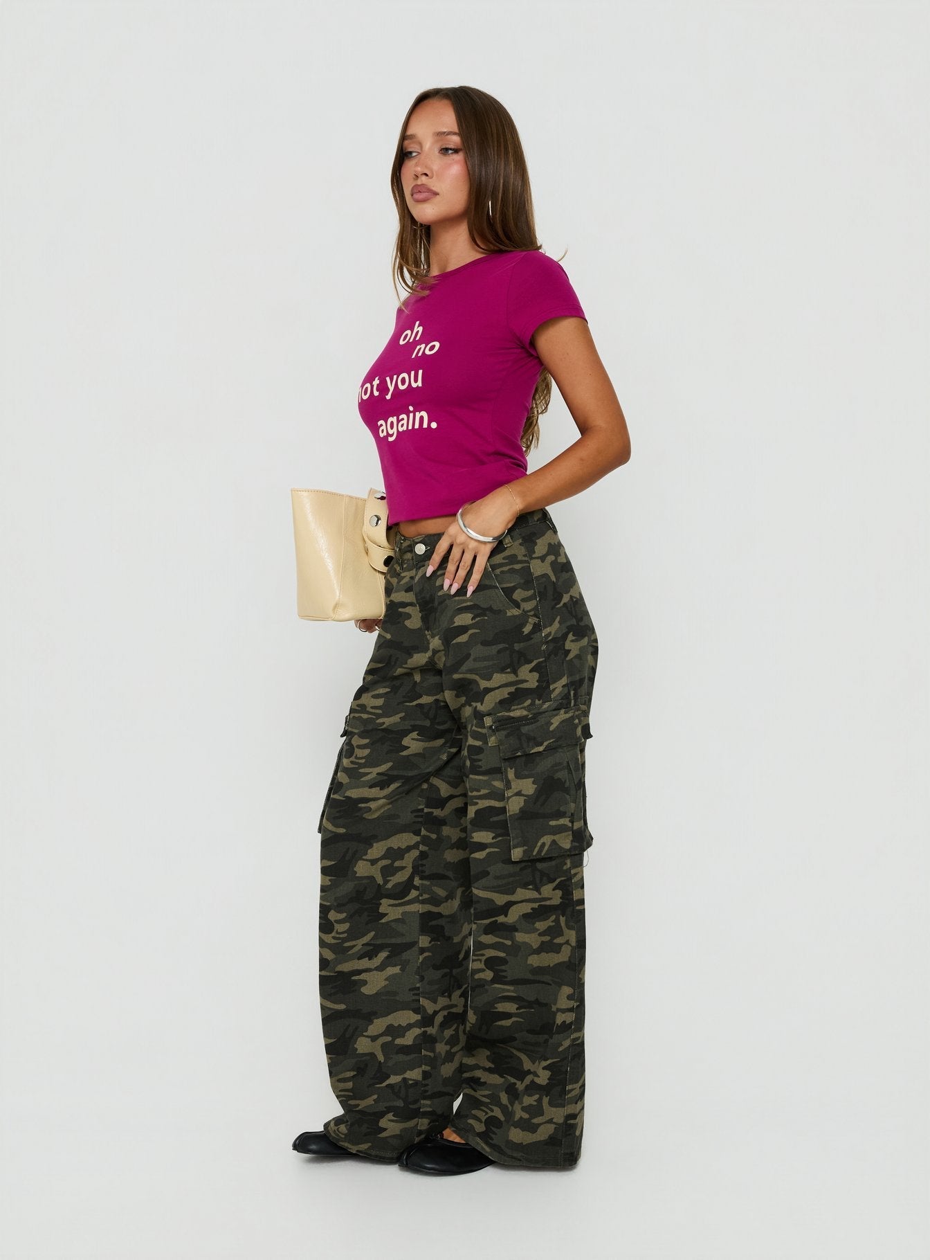 Hudsen Cargo Pants Camo - loose fit women's bottoms by Ellevoria