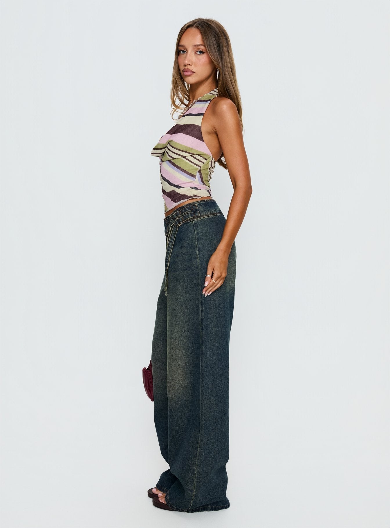 Boxie Mid Rise Wide Leg Jeans Vintage Wash women's denim jeans by Ellevoria