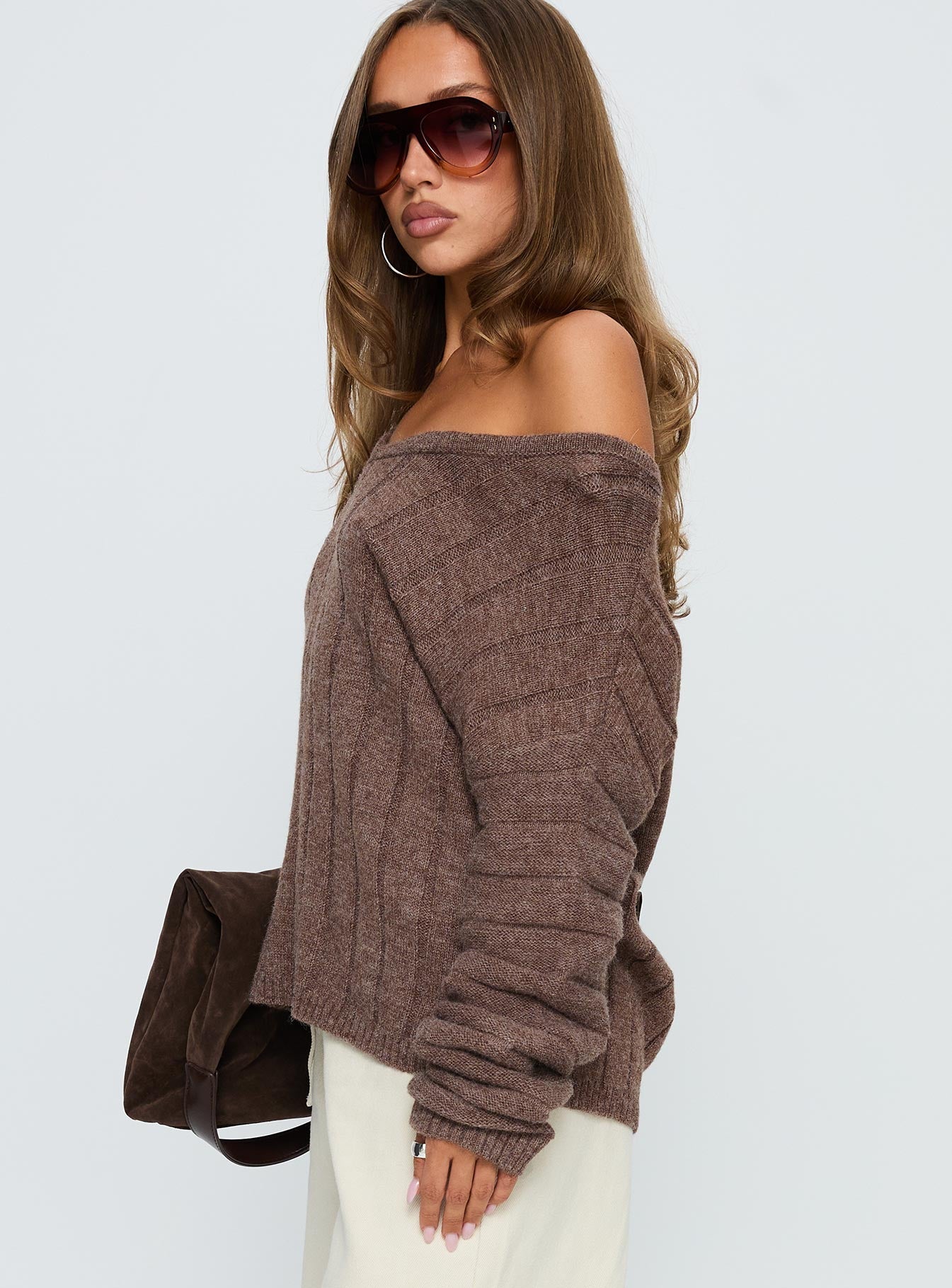 Main Thing Knit Sweater Mocha women's sweater by Ellevoria